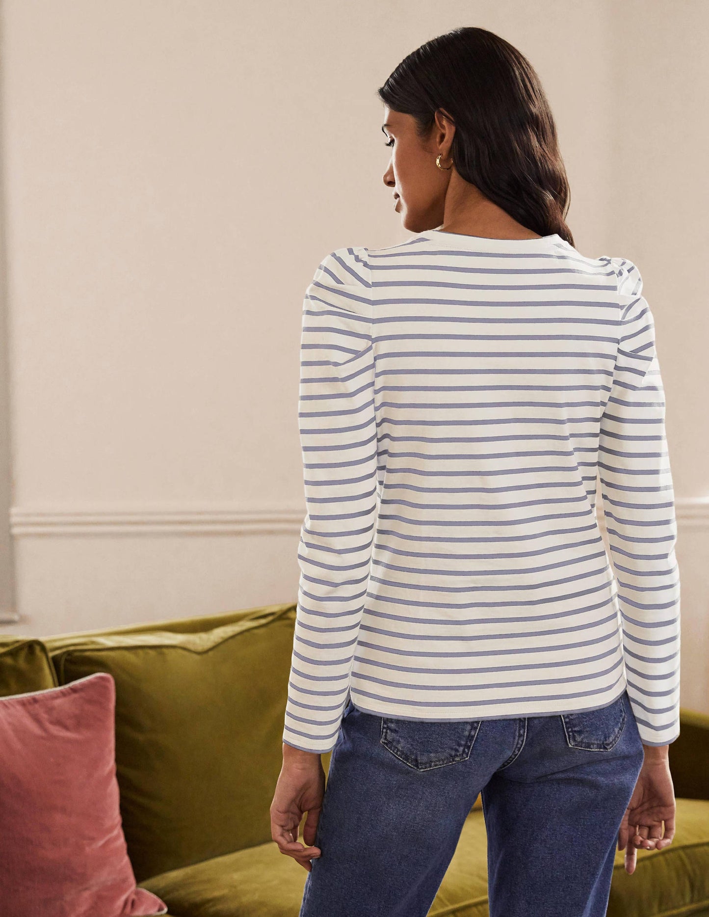 Imogen Bretonshirt-Naturweiß/Flussblau
