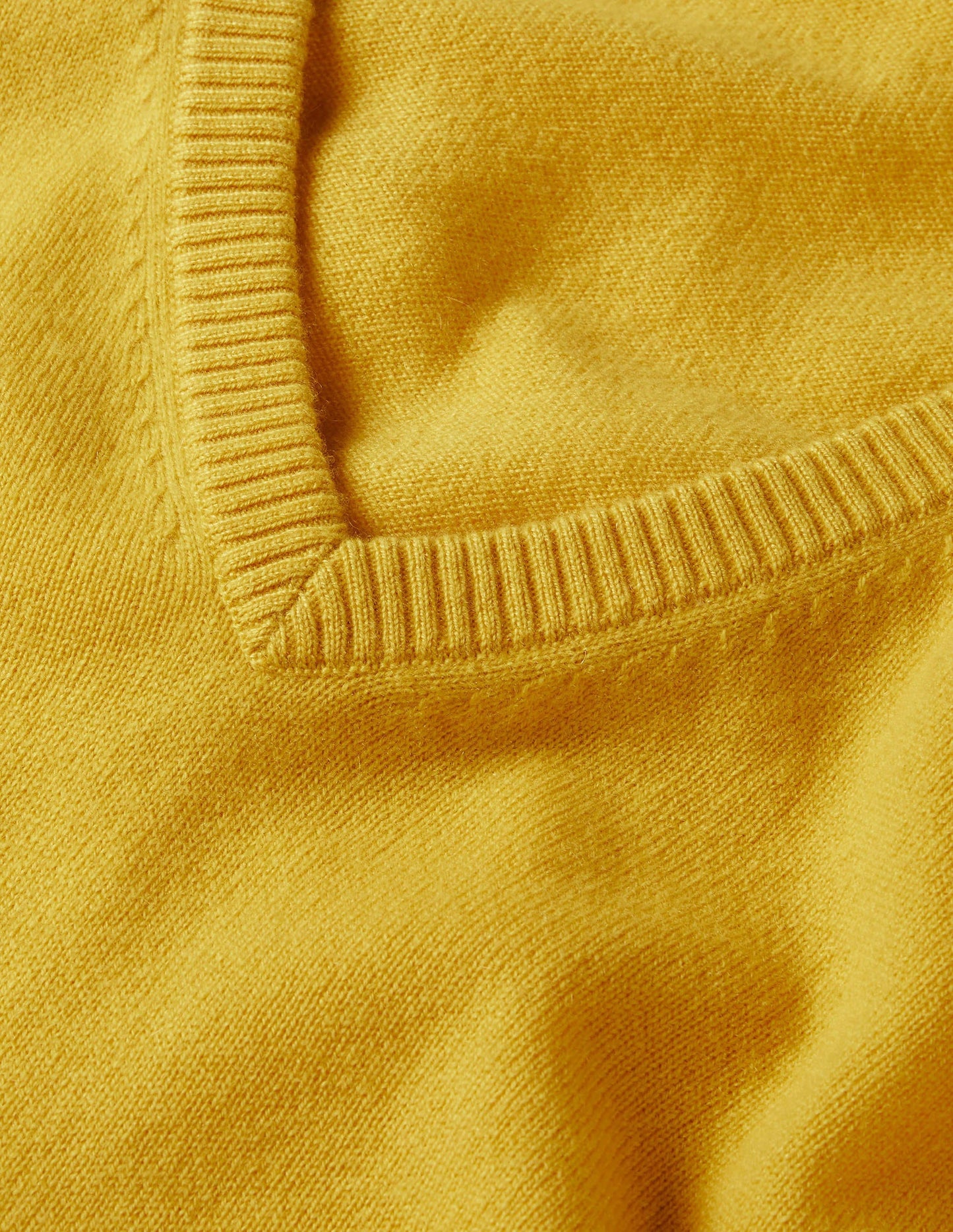 Cashmere V-neck Relaxed Jumper-Citrine Yellow
