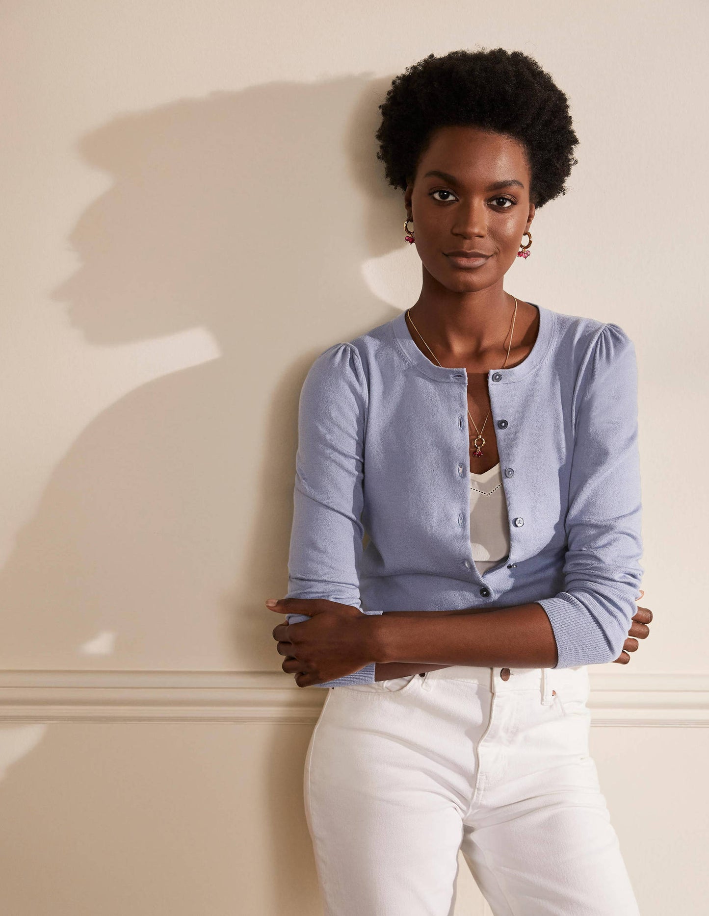 Cotton Crew Neck Cardigan-River