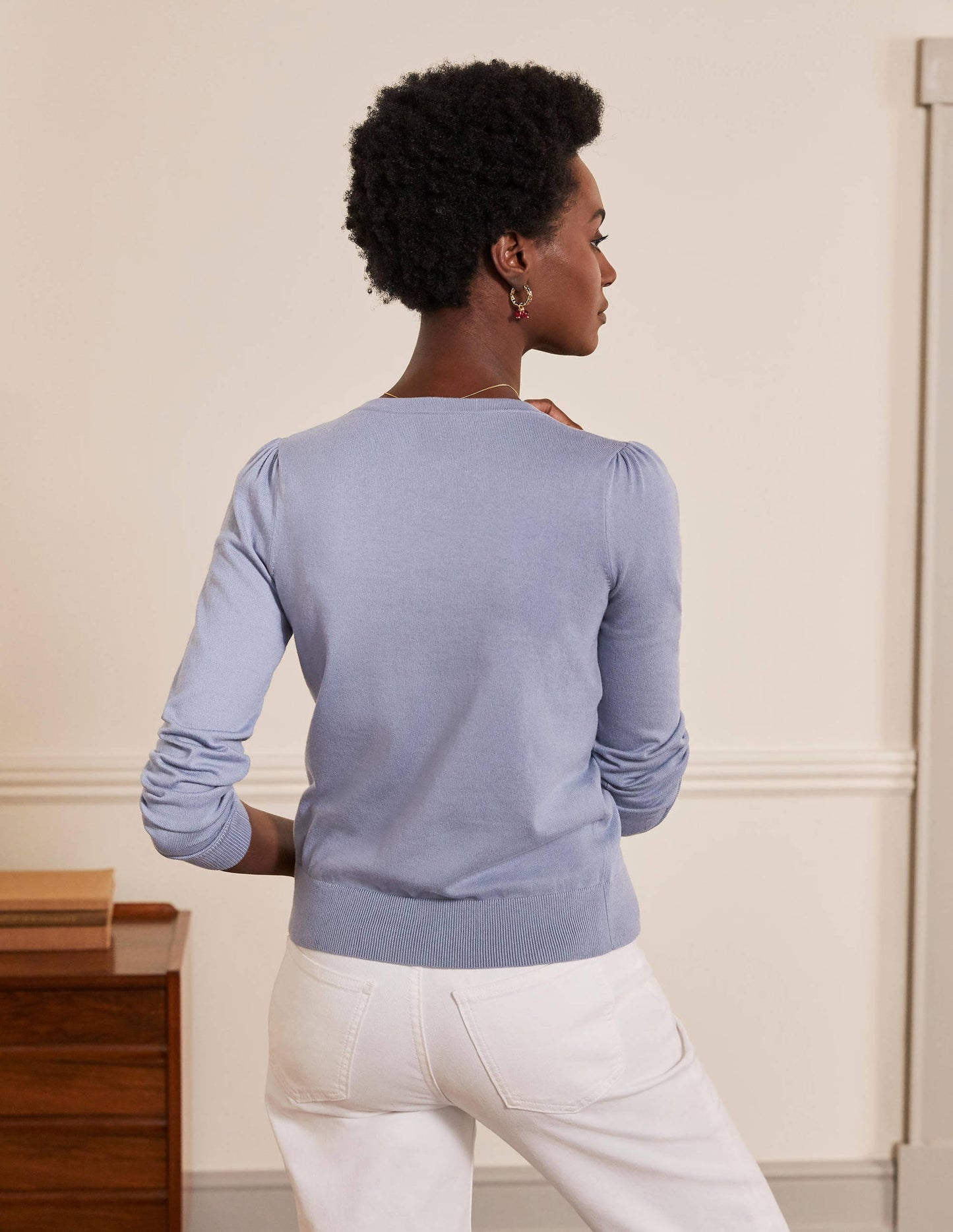 Cotton Crew Neck Cardigan-River