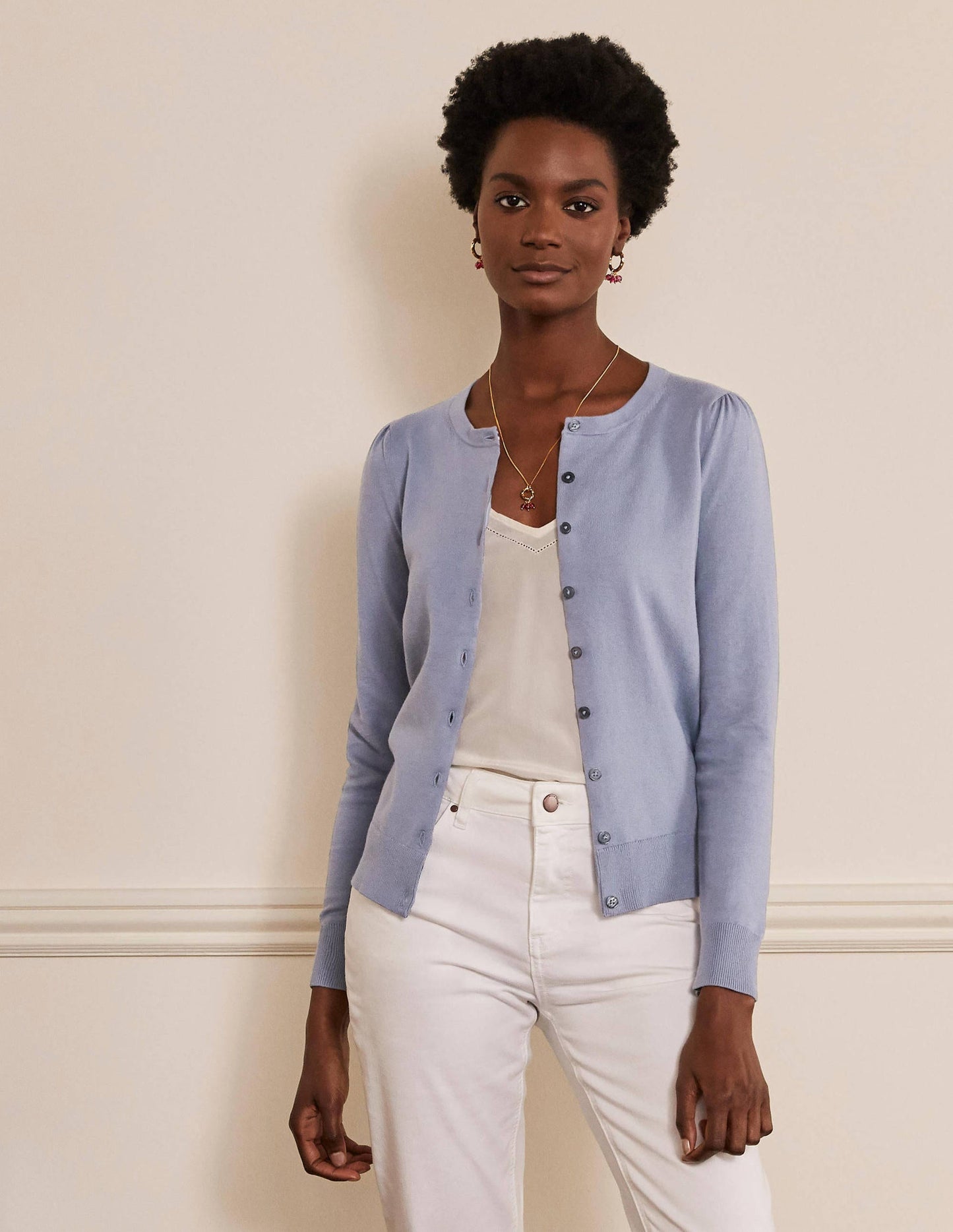Cotton Crew Neck Cardigan-River