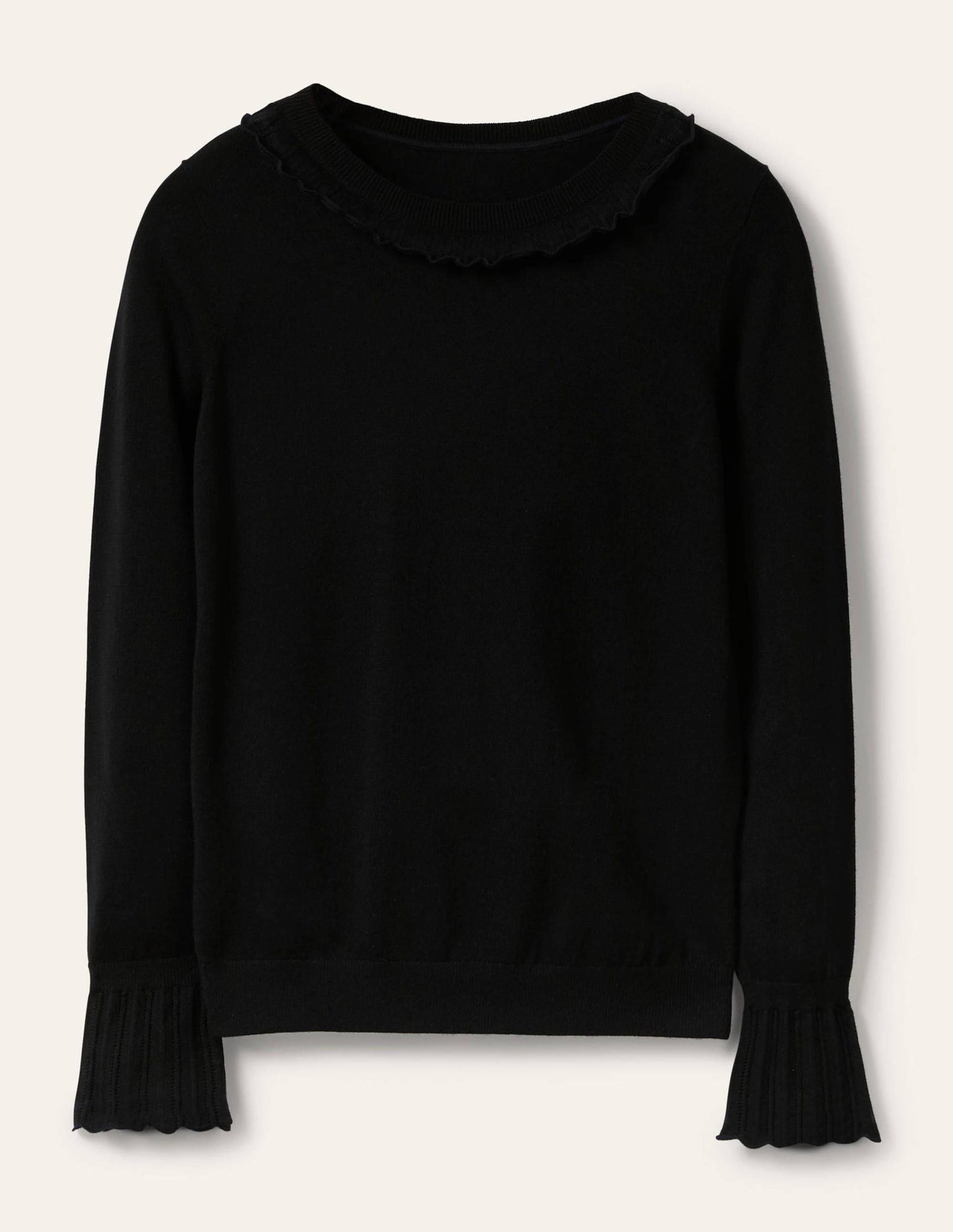 Aimee Pointelle-Pullover-Schwarz