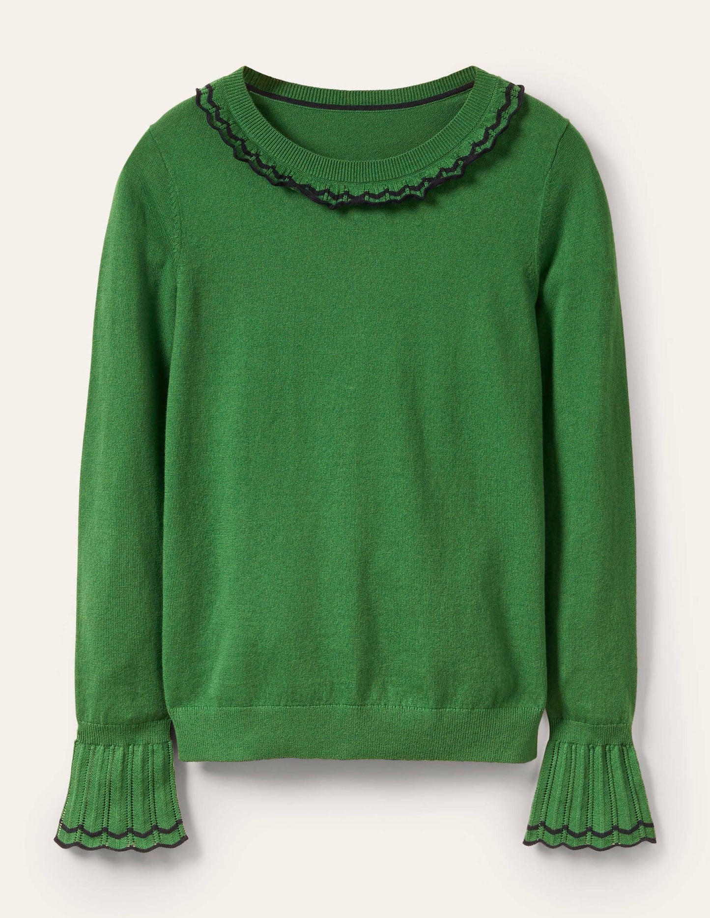 Aimee Pointelle-Pullover-Tannengrün