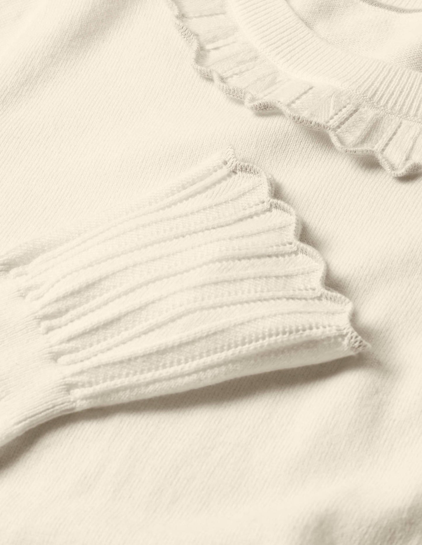 Aimee Pointelle-Pullover-Naturweiß