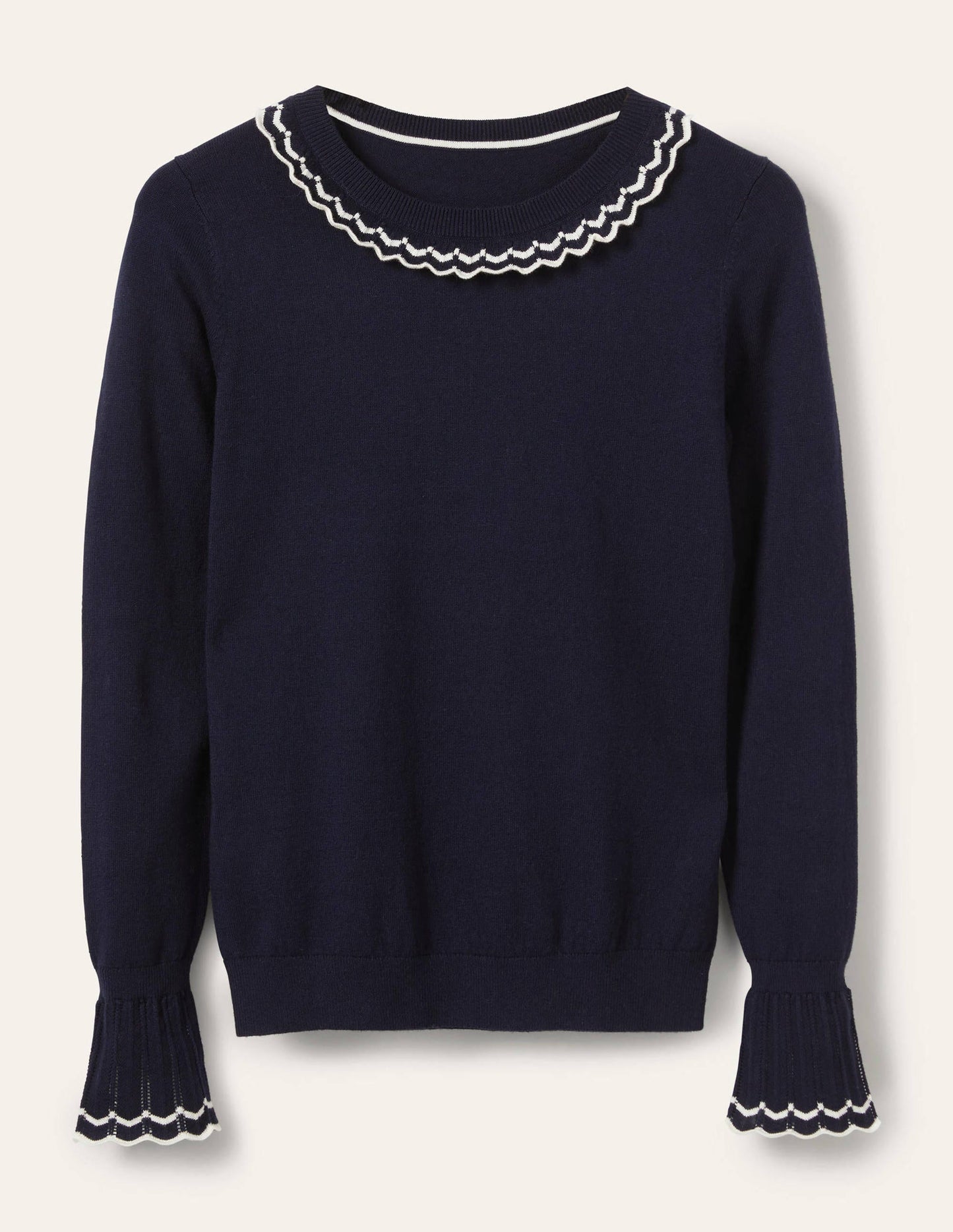 Aimee Pointelle-Pullover-Marineblau