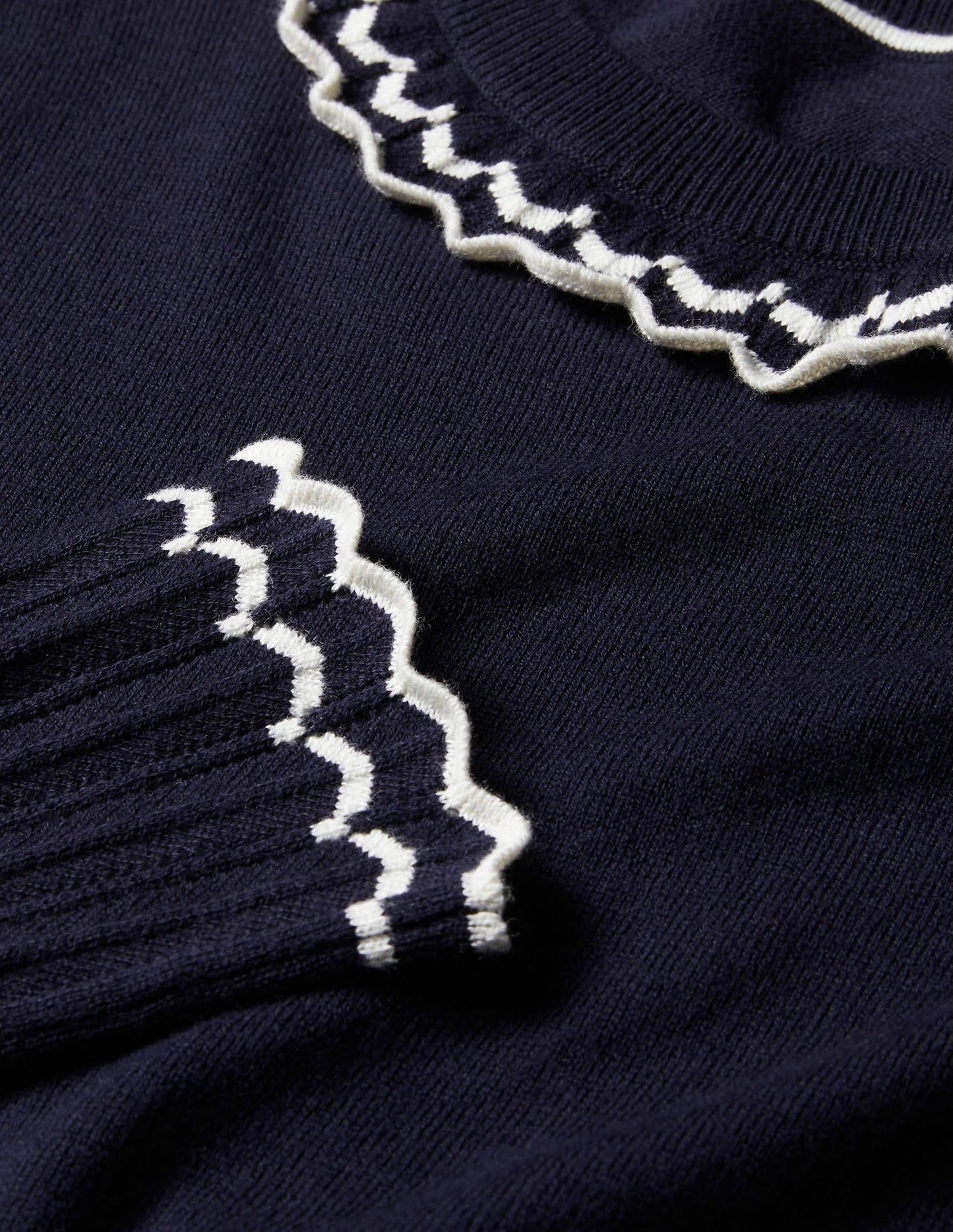 Aimee Pointelle-Pullover-Marineblau