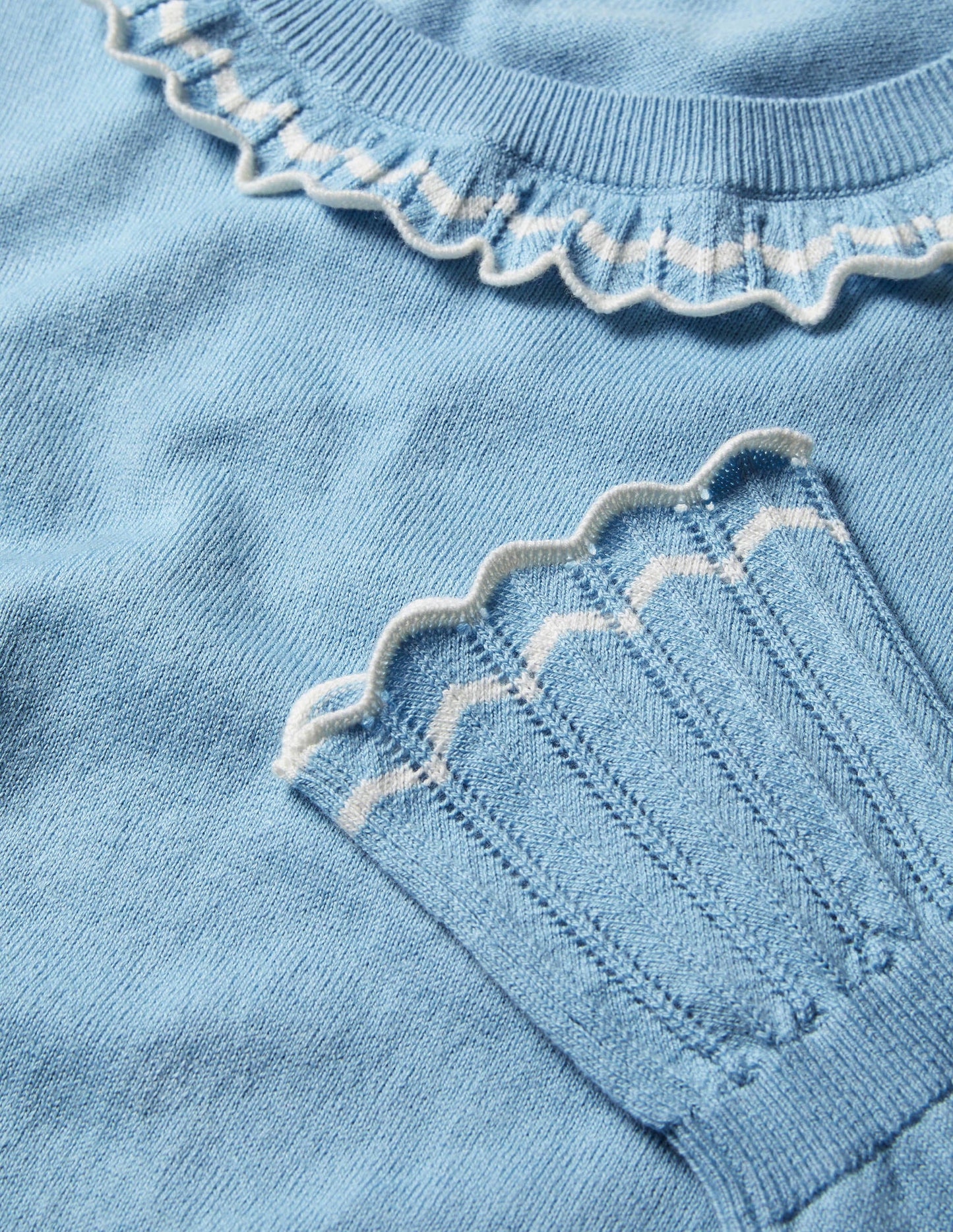 Aimee Pointelle-Pullover-Eisblau