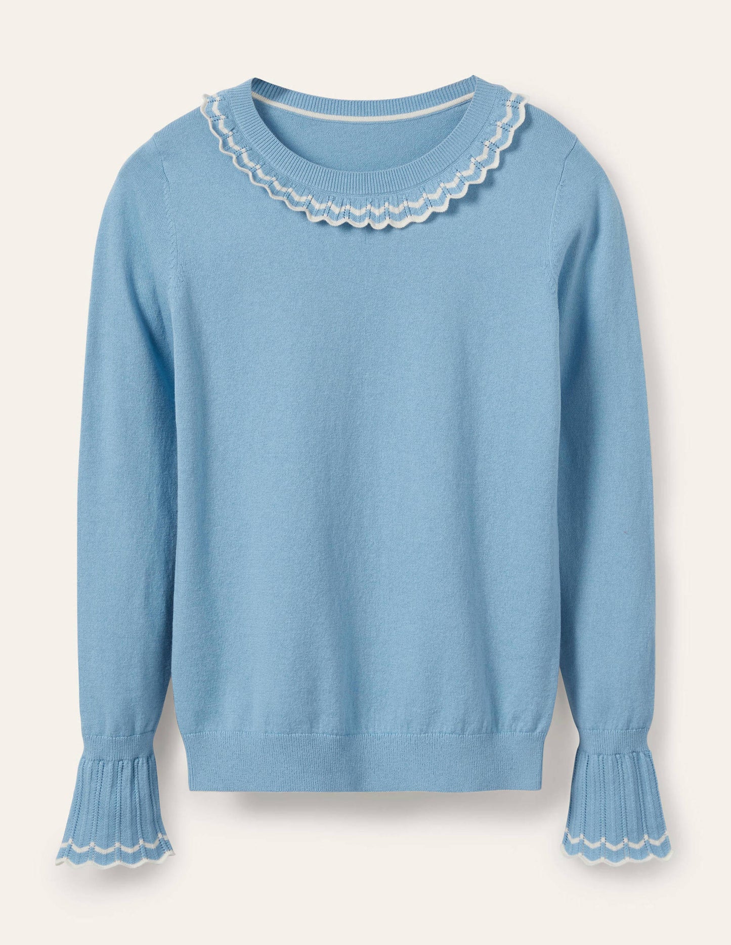 Aimee Pointelle-Pullover-Eisblau