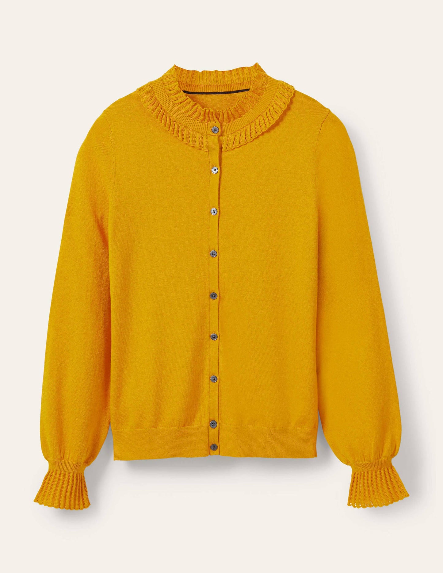 Frederica Pointelle-Cardigan-Sonnengelb