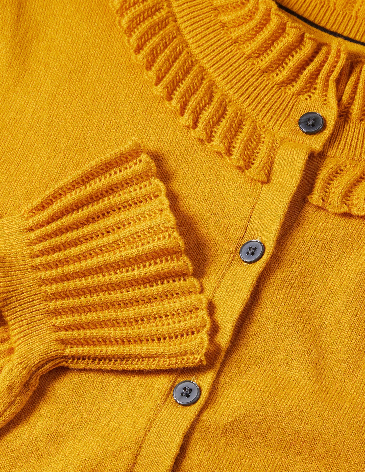 Frederica Pointelle-Cardigan-Sonnengelb