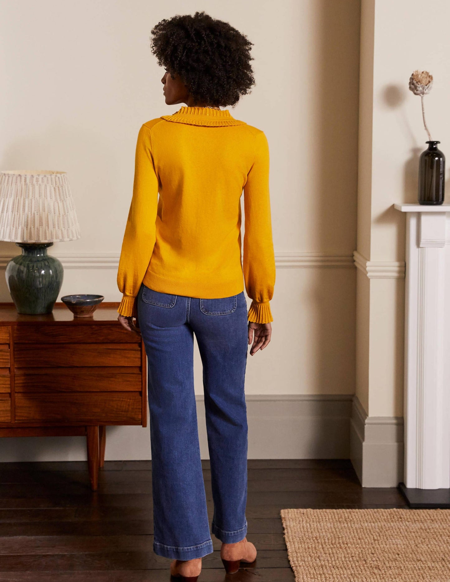 Frederica Pointelle-Cardigan-Sonnengelb
