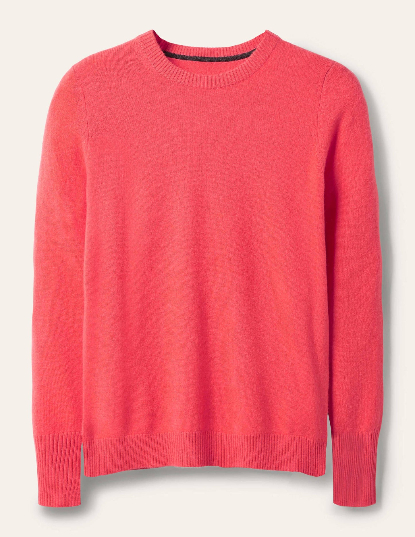 Kaschmirpullover mit Rundhalsausschnitt-Korallenrot