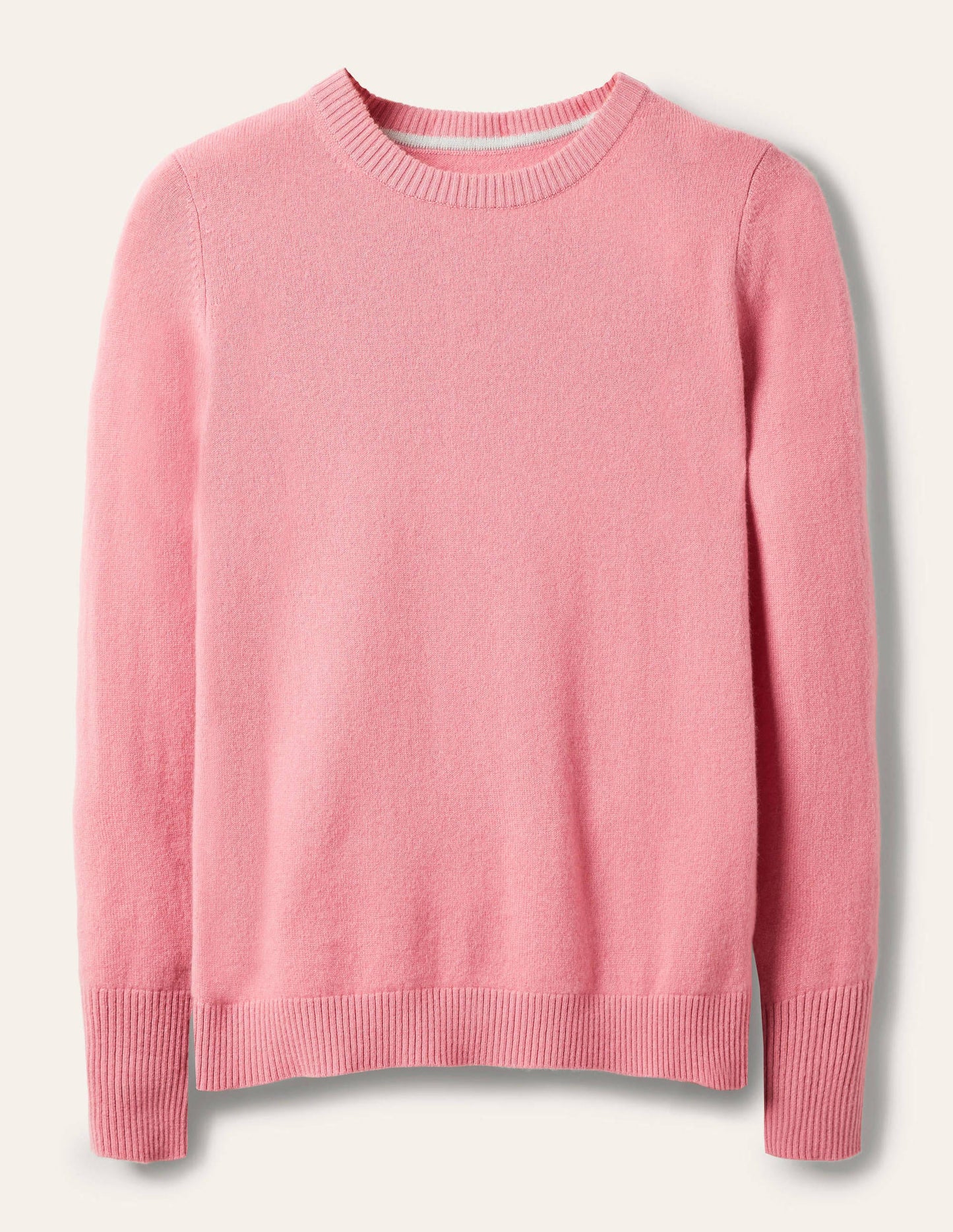 Kaschmirpullover mit Rundhalsausschnitt-Kirschblütenrosa