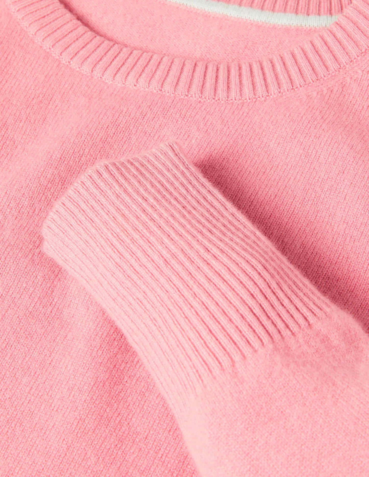 Kaschmirpullover mit Rundhalsausschnitt-Kirschblütenrosa