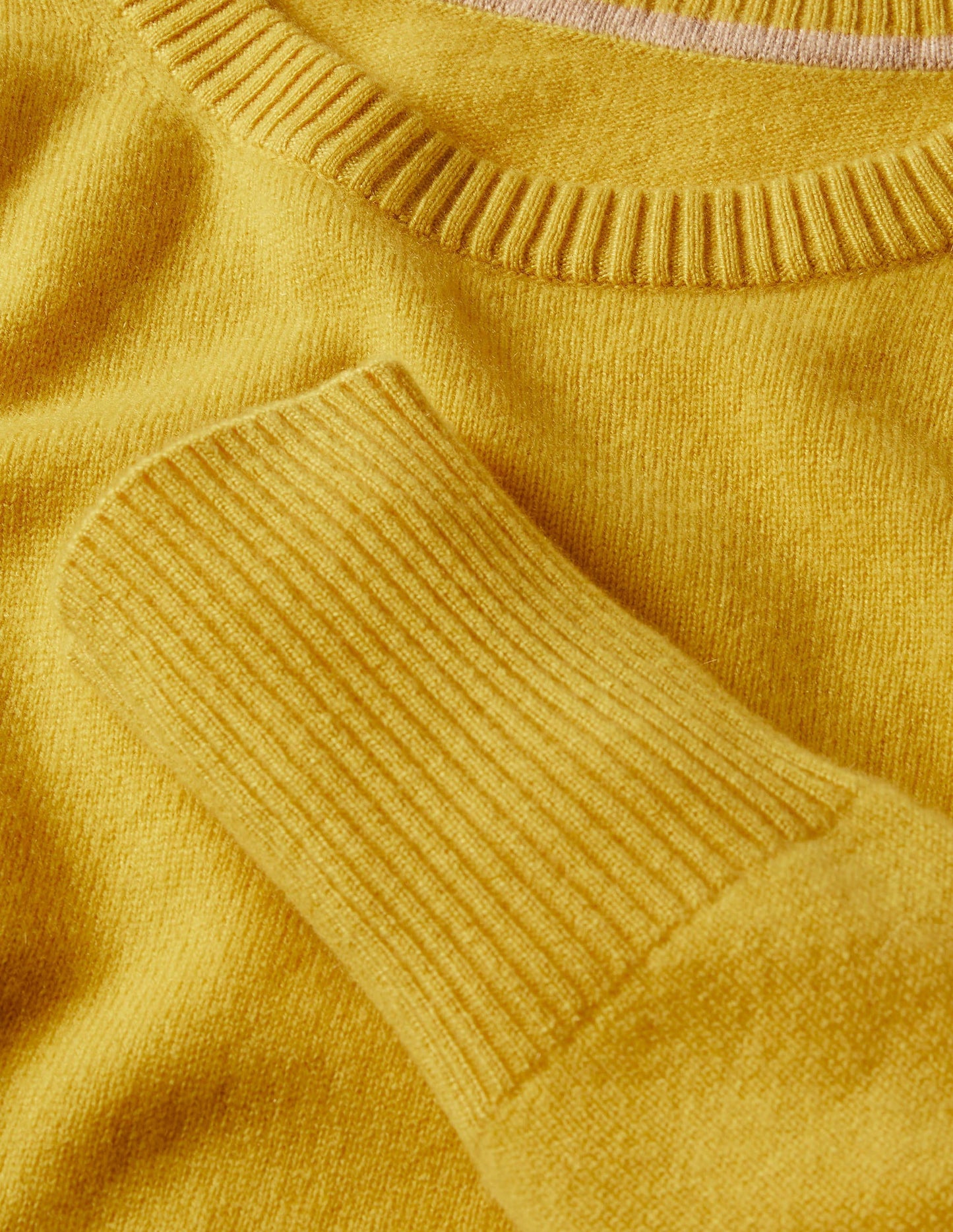 Kaschmirpullover mit Rundhalsausschnitt-Zitronengelb