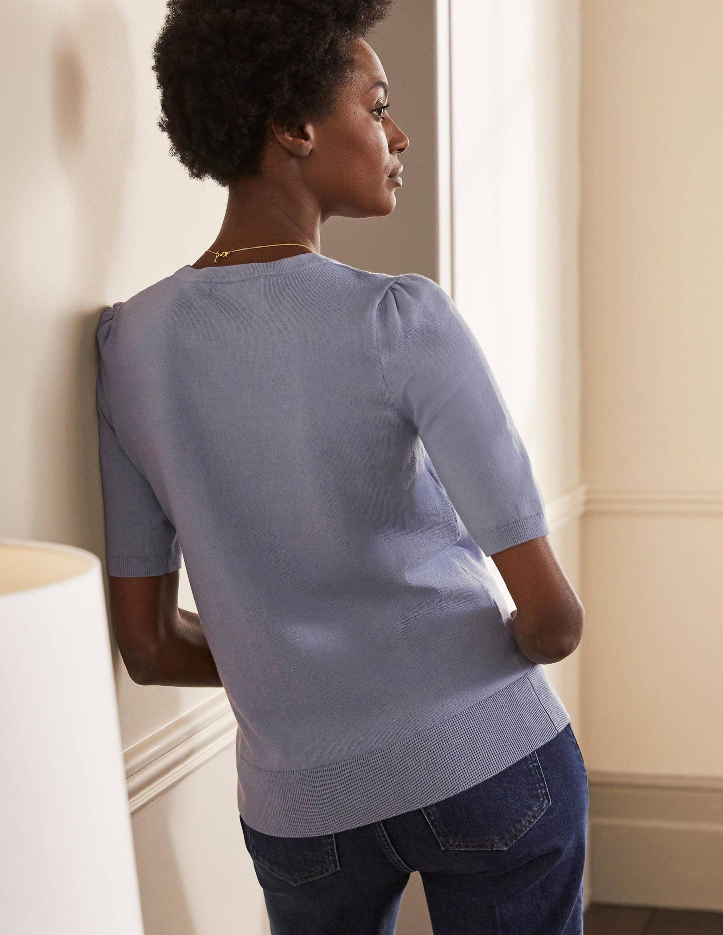 Cotton Crew Knitted Top-River