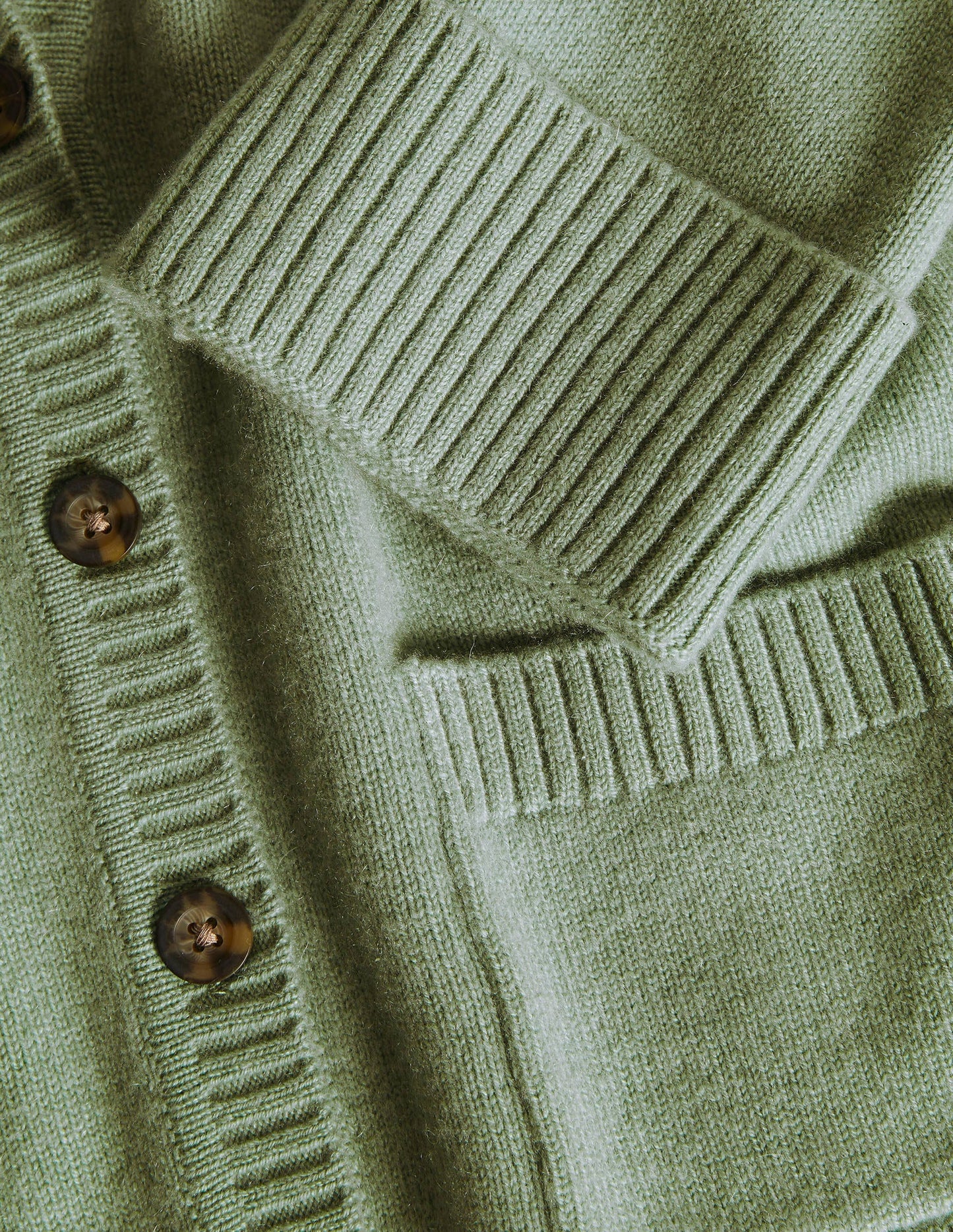 Kaschmircardigan mit Ärmelbündchen-Enteneigrün