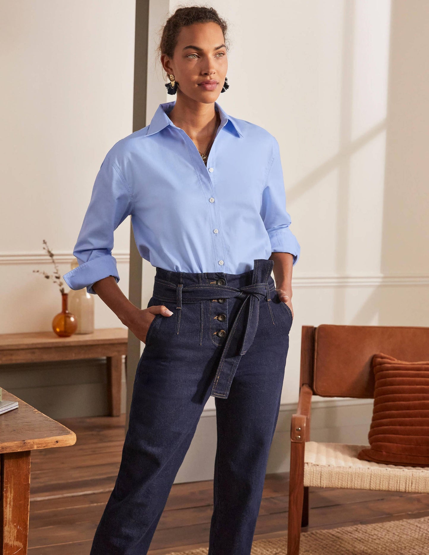Agnes Oversize-Hemd-Blau, Oxford