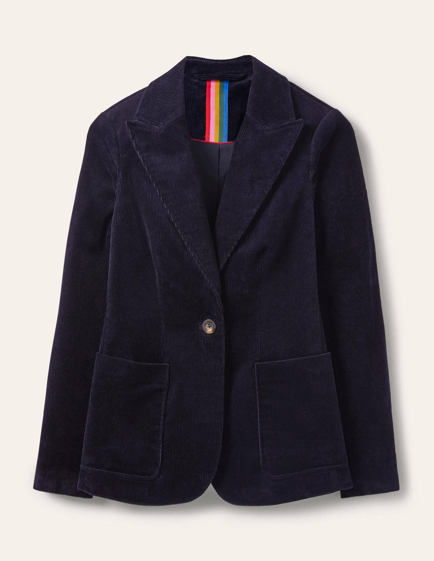 Blazer Victoria en velours côtelé-Bleu marine