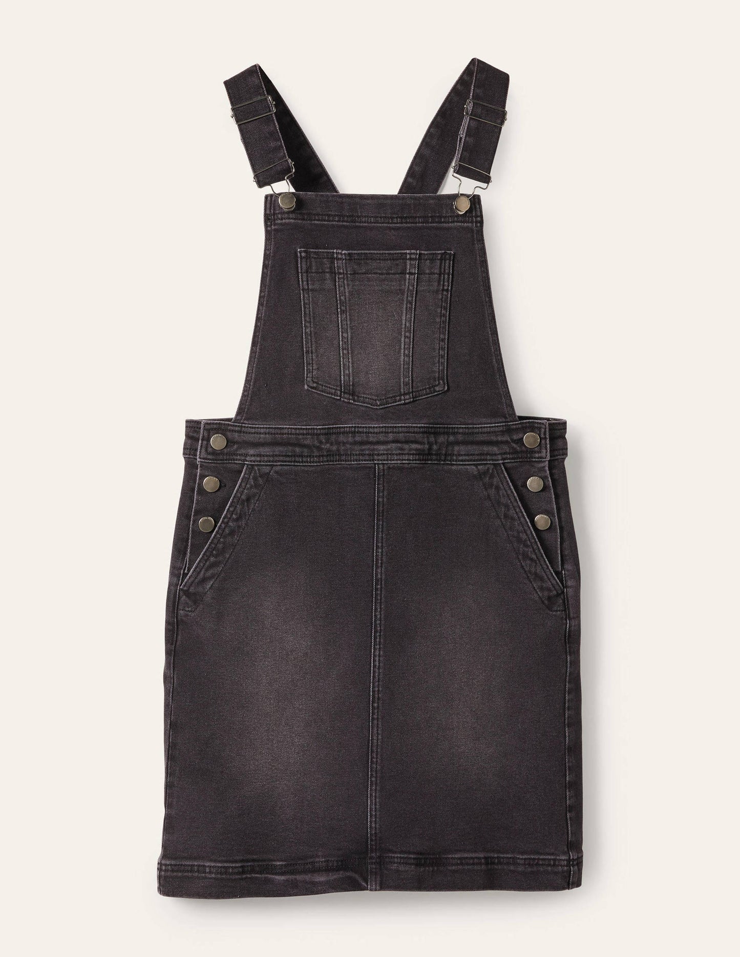 Easy Dungaree Dress-Washed Black