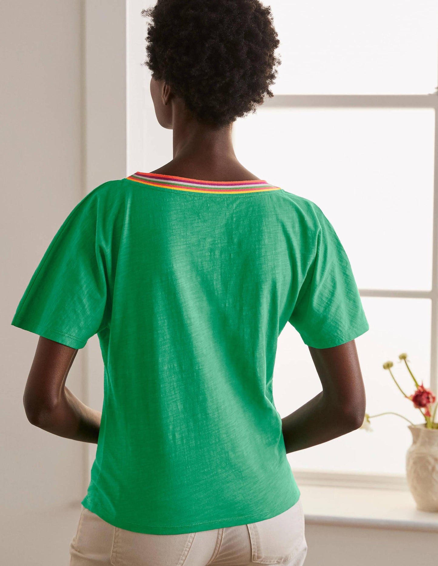 Top Beatrice en jersey-Vert feuille