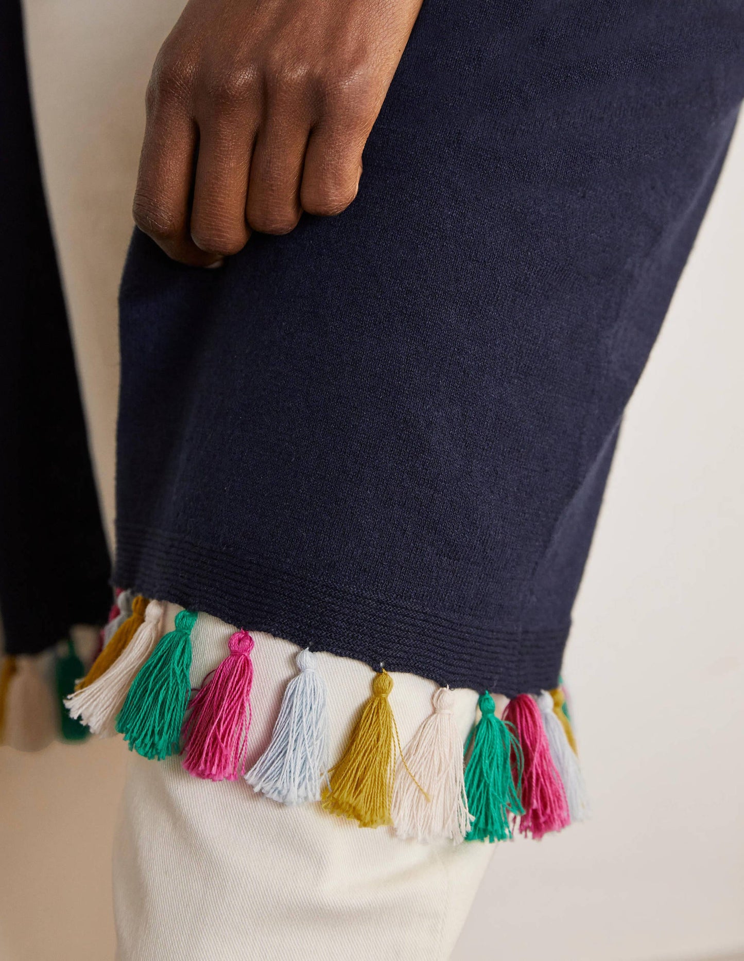 Elsdon Cardigan mit Quasten-Marineblau