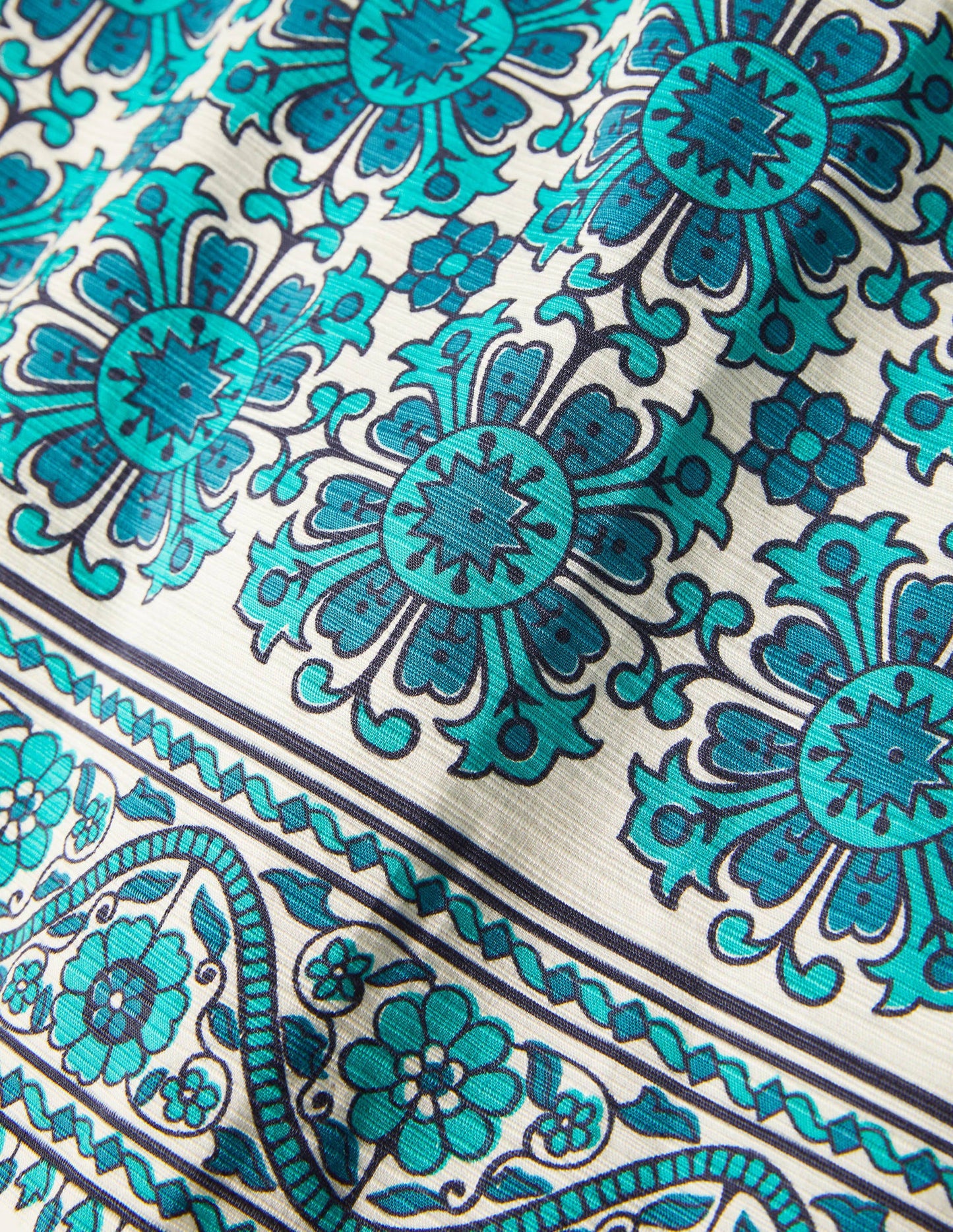 Gabriella Bleistiftrock-Naturweiß/Indischer Ozean