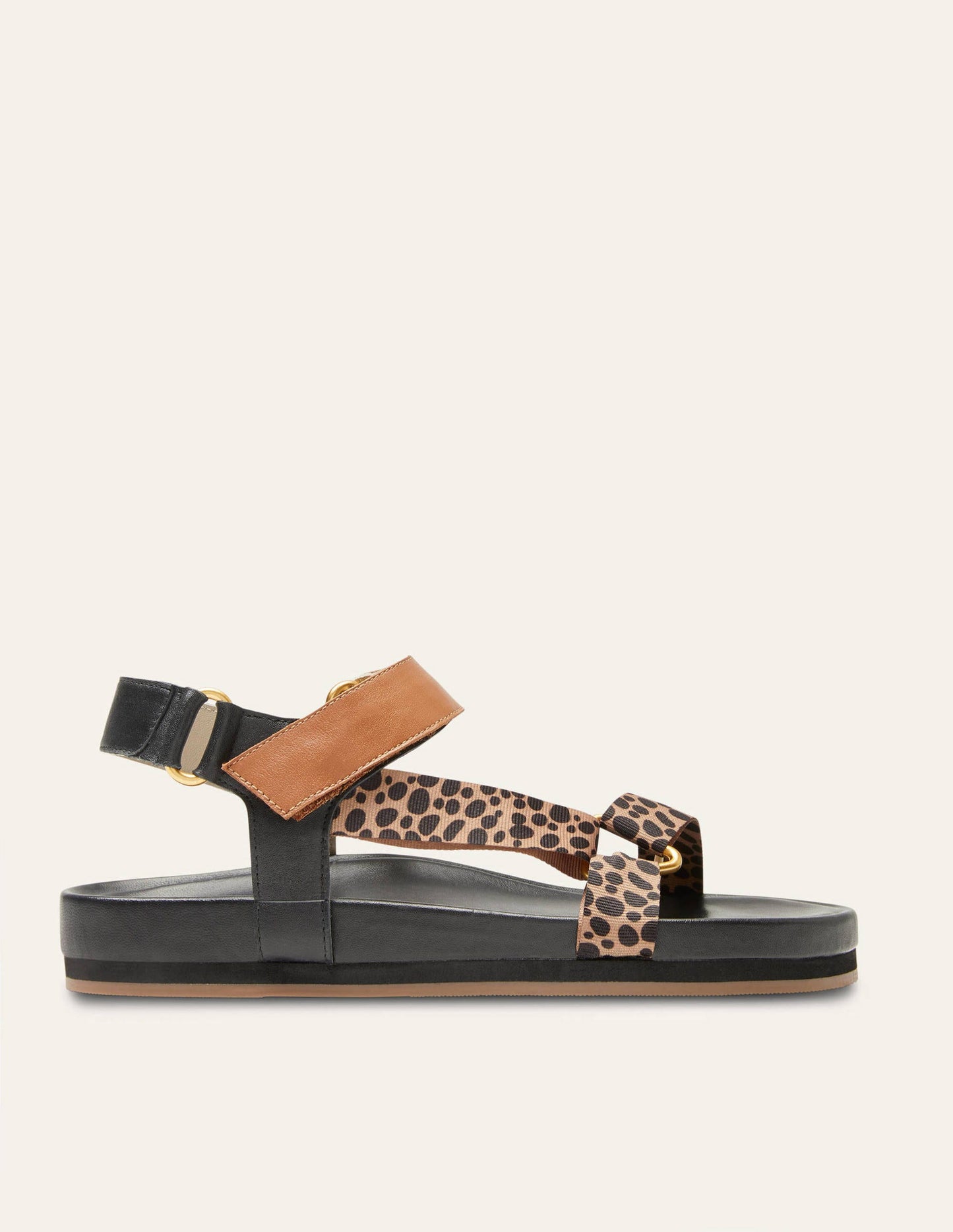 Sandalen mit Blockfarben-Leopardenmuster