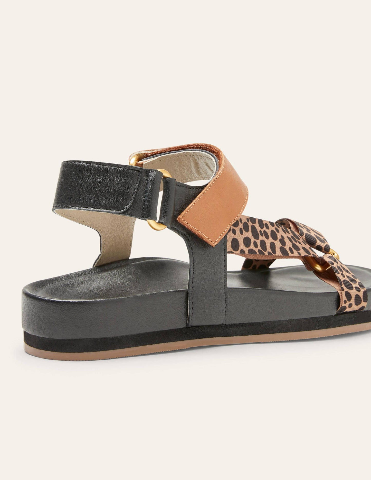 Sandalen mit Blockfarben-Leopardenmuster