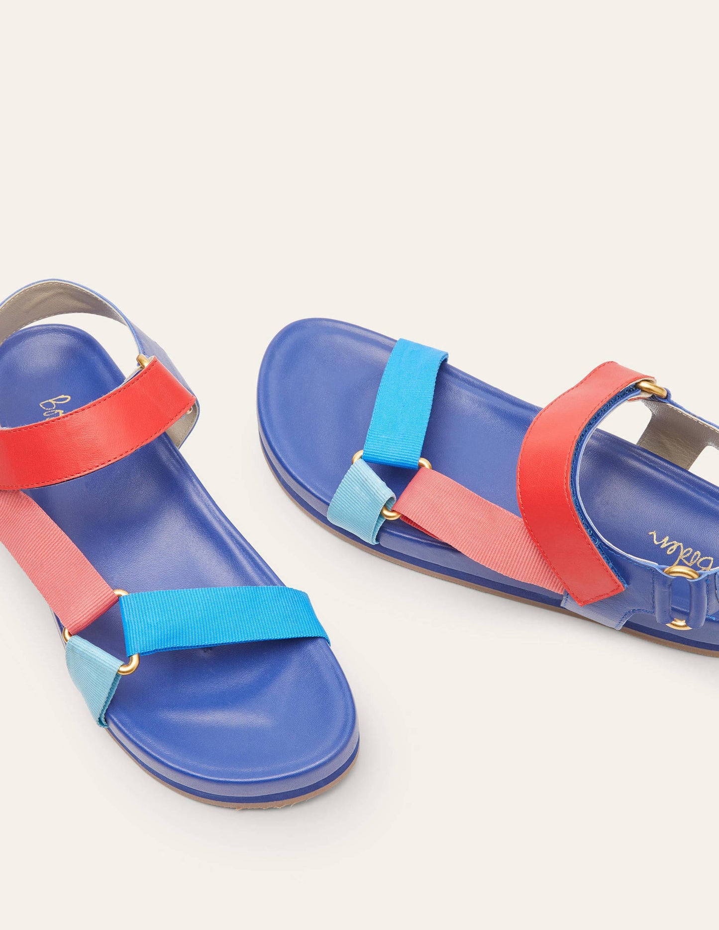 Sandalen mit Blockfarben-Navy, Blockfarben