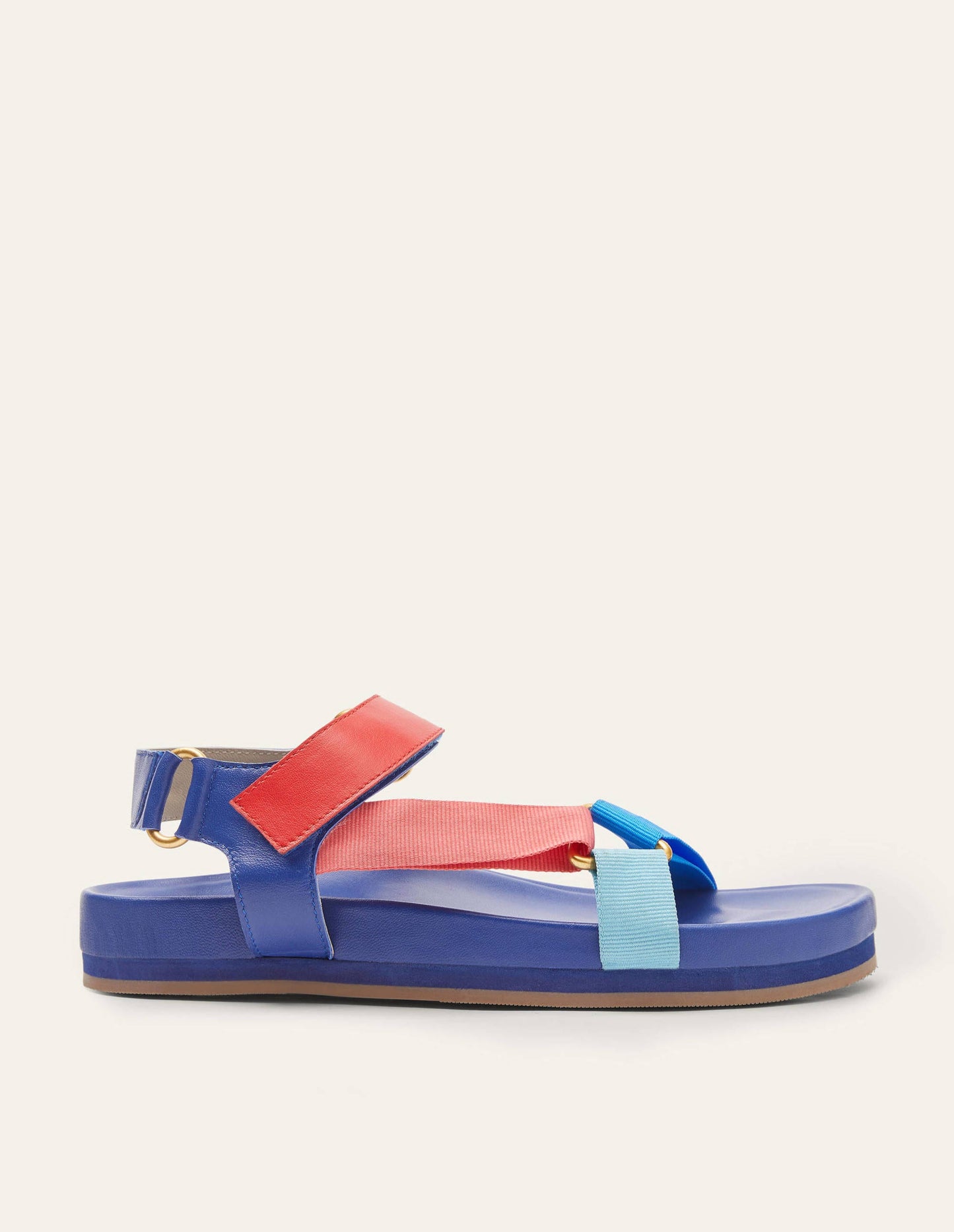 Sandalen mit Blockfarben-Navy, Blockfarben