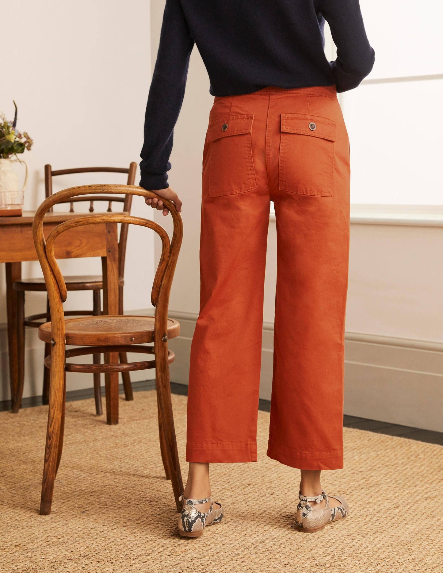 Beaufort Hose mit Knopfleiste-Kupferrot