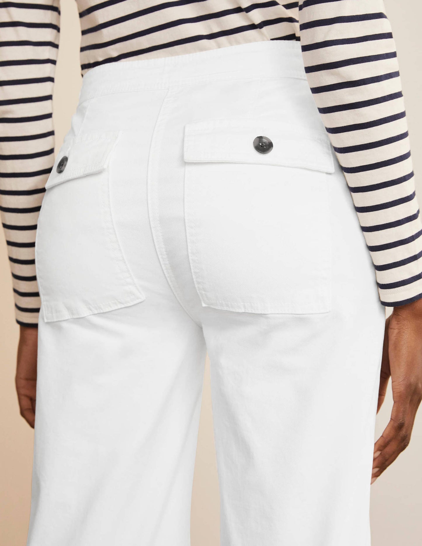 Beaufort Hose mit Knopfleiste-Weiß