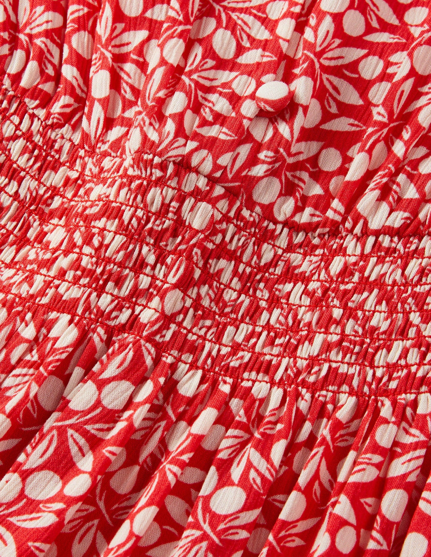 Susannah Smocked Dress-Cherry Red, Berry Branch