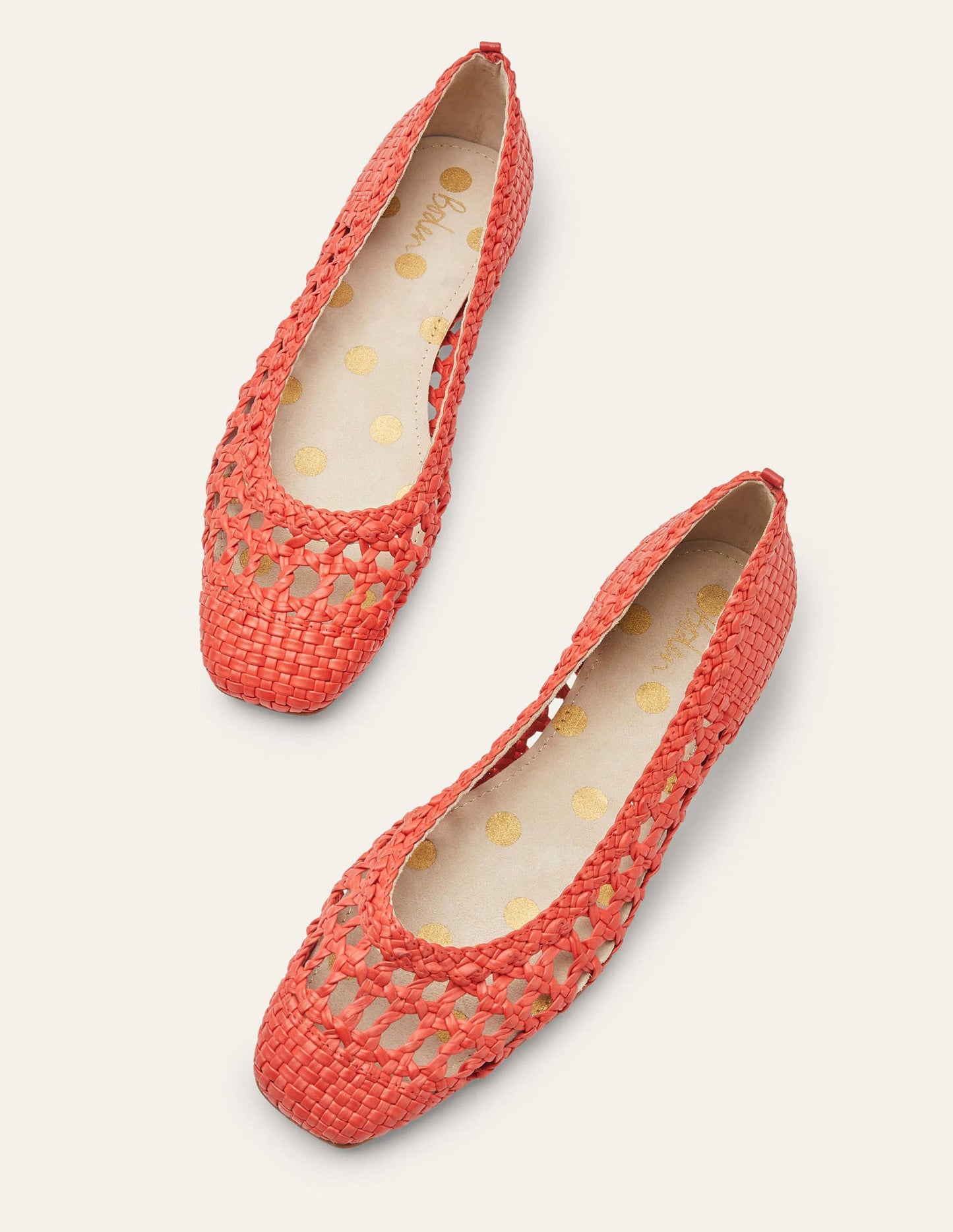 Olive Ballerinas-Rot, Gewebt