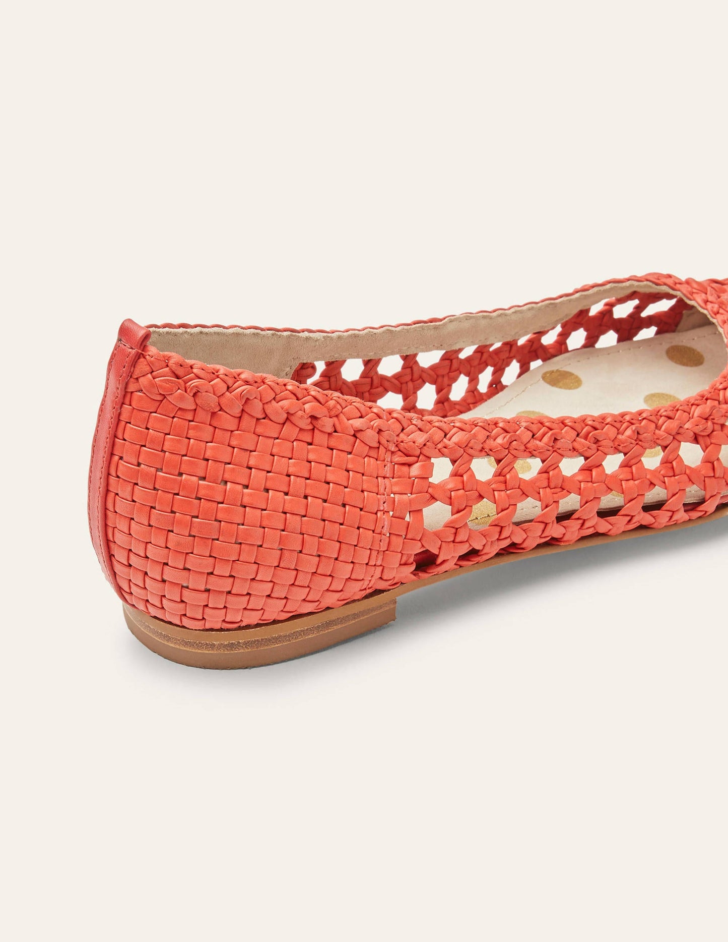 Olive Ballerinas-Rot, Gewebt