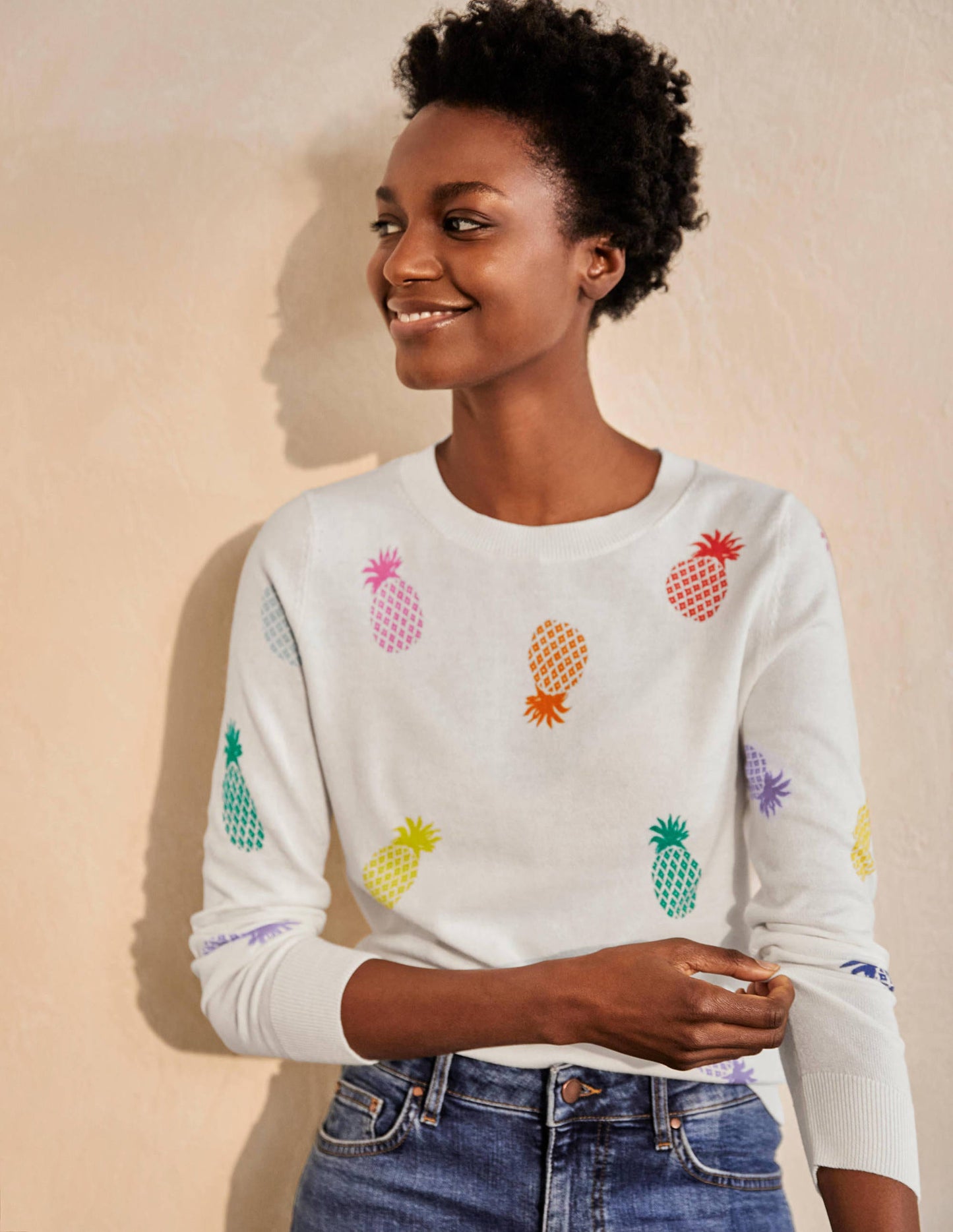 Banbury Baumwollpullover-Naturweiß, Ananas