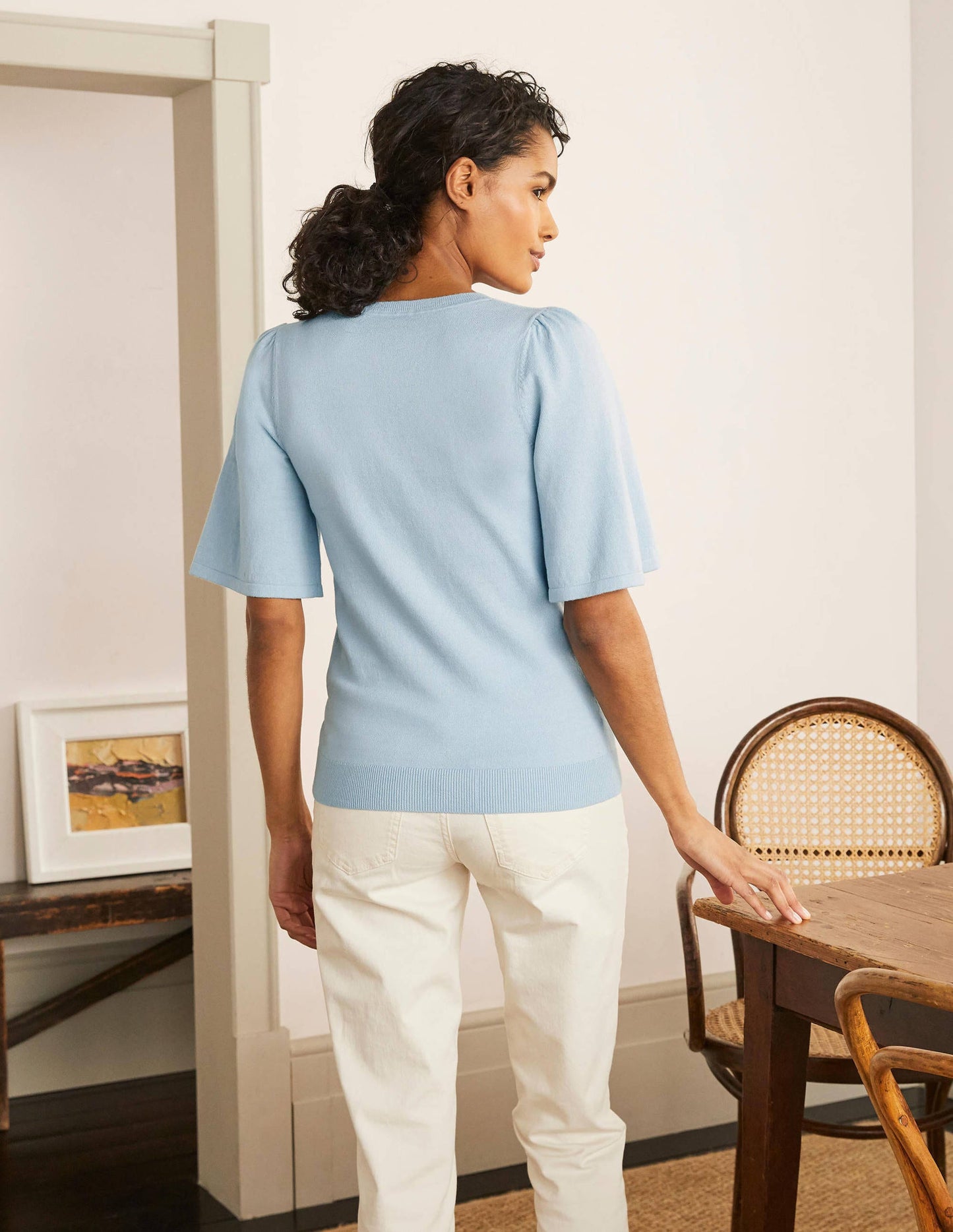 Abbotsbury Strick-T-Shirt-Surfblau