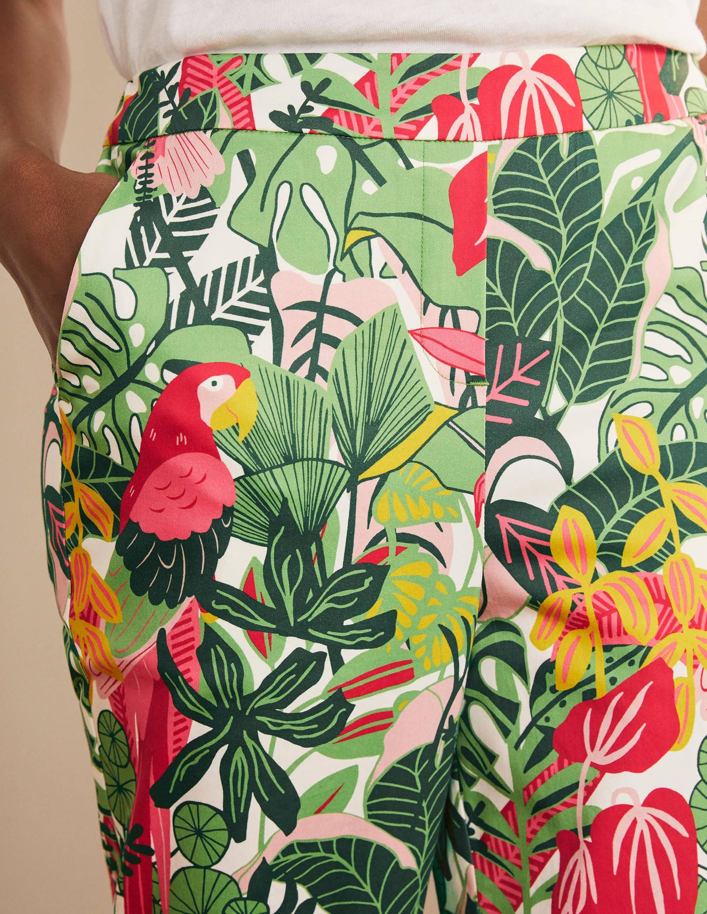 Pantalon à enfiler-Feuille de palmier, motif Paradise Jungle