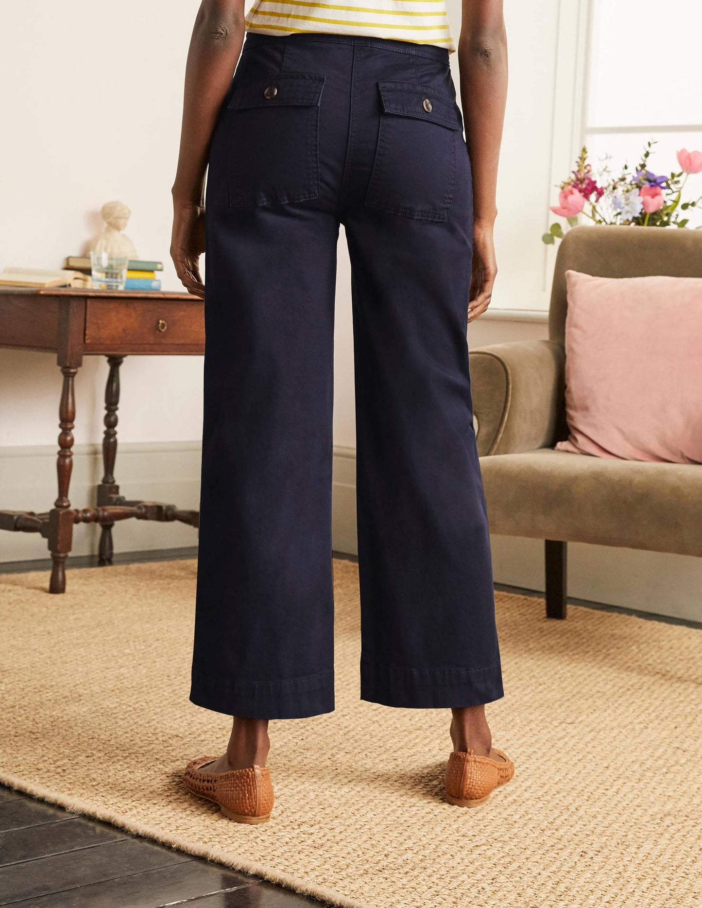 Beaufort Hose mit Knopfleiste-Marineblau