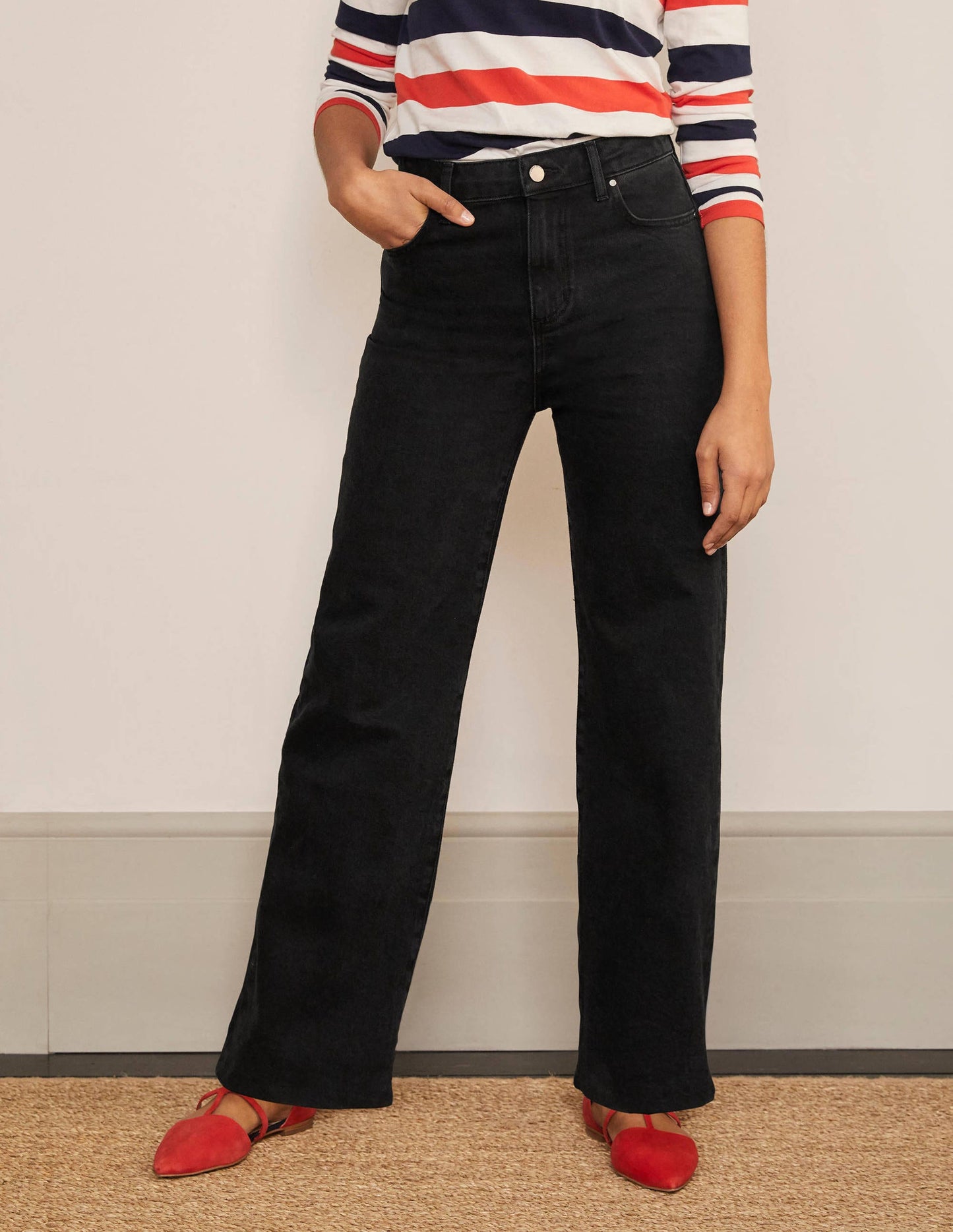 Jeans mit lockerem Bein-Schwarz