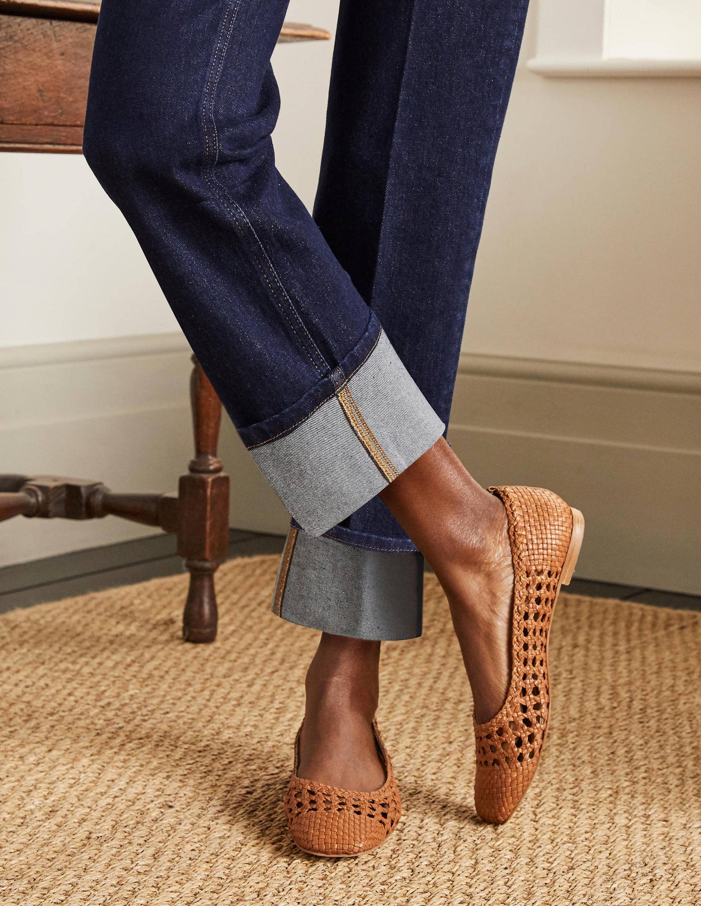 Big Turn Up Jeans-Indigo
