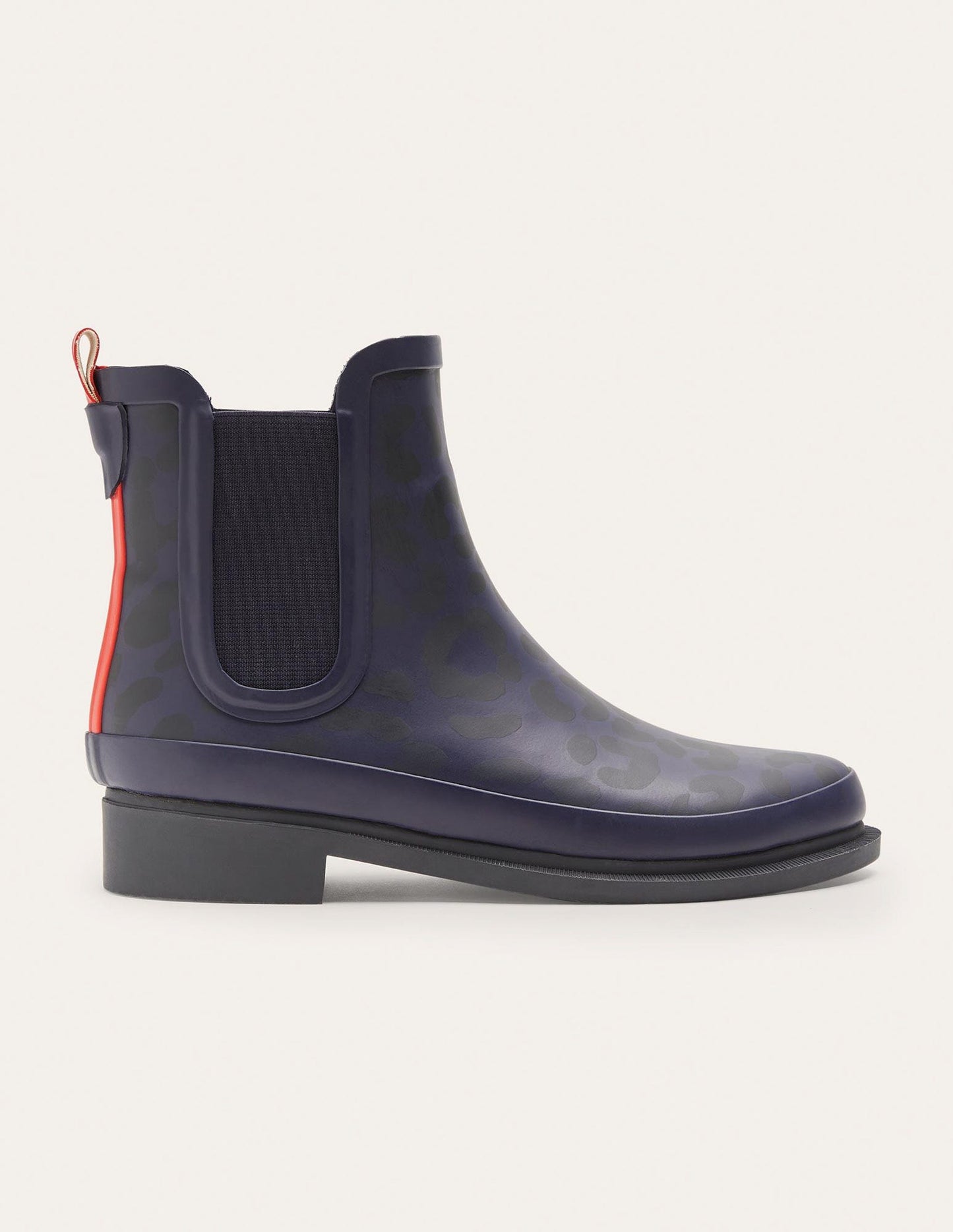 Chelsea Gummistiefel-Navy, Leopardenmuster