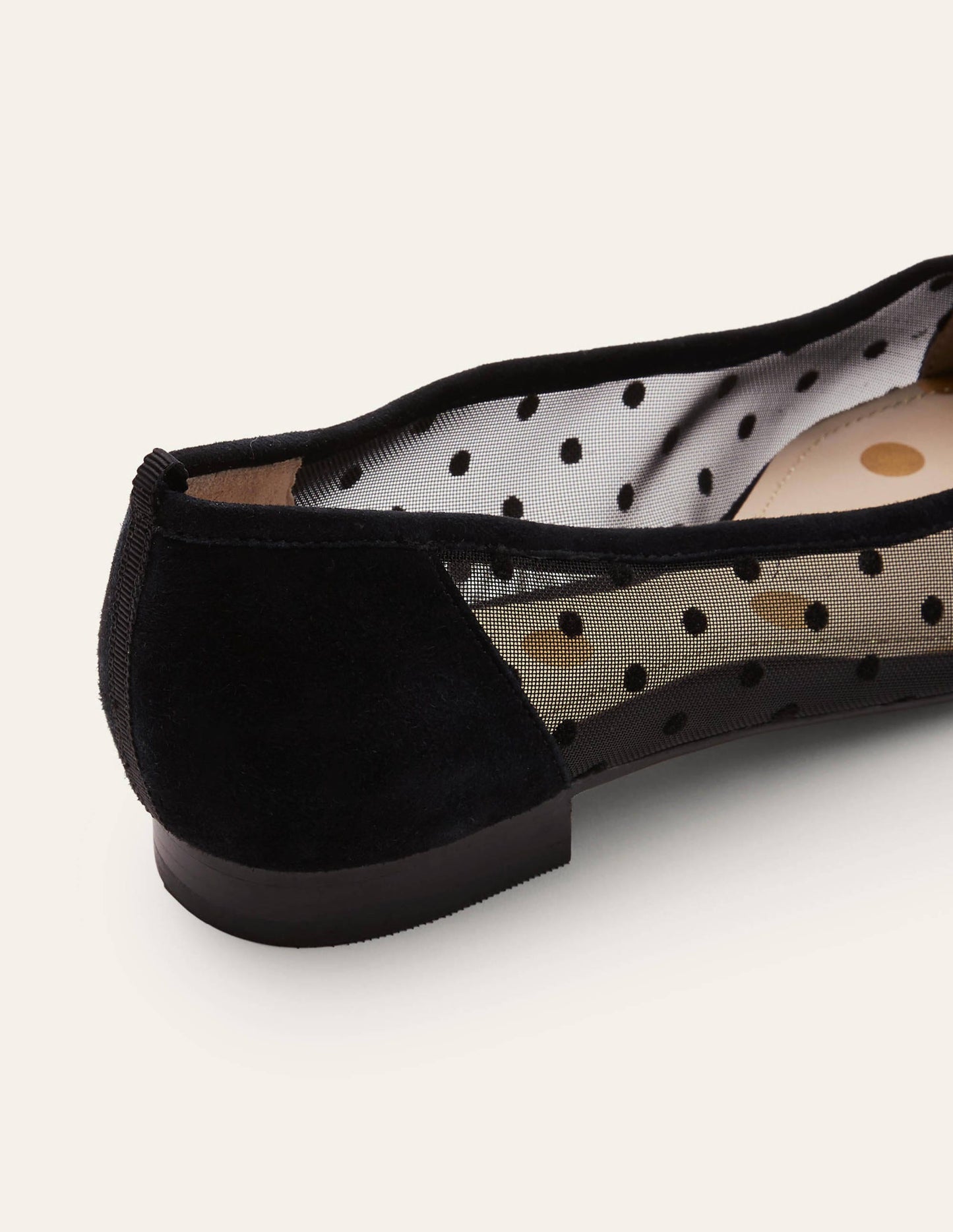 Ballerinas mit Netzdetail-Schwarz