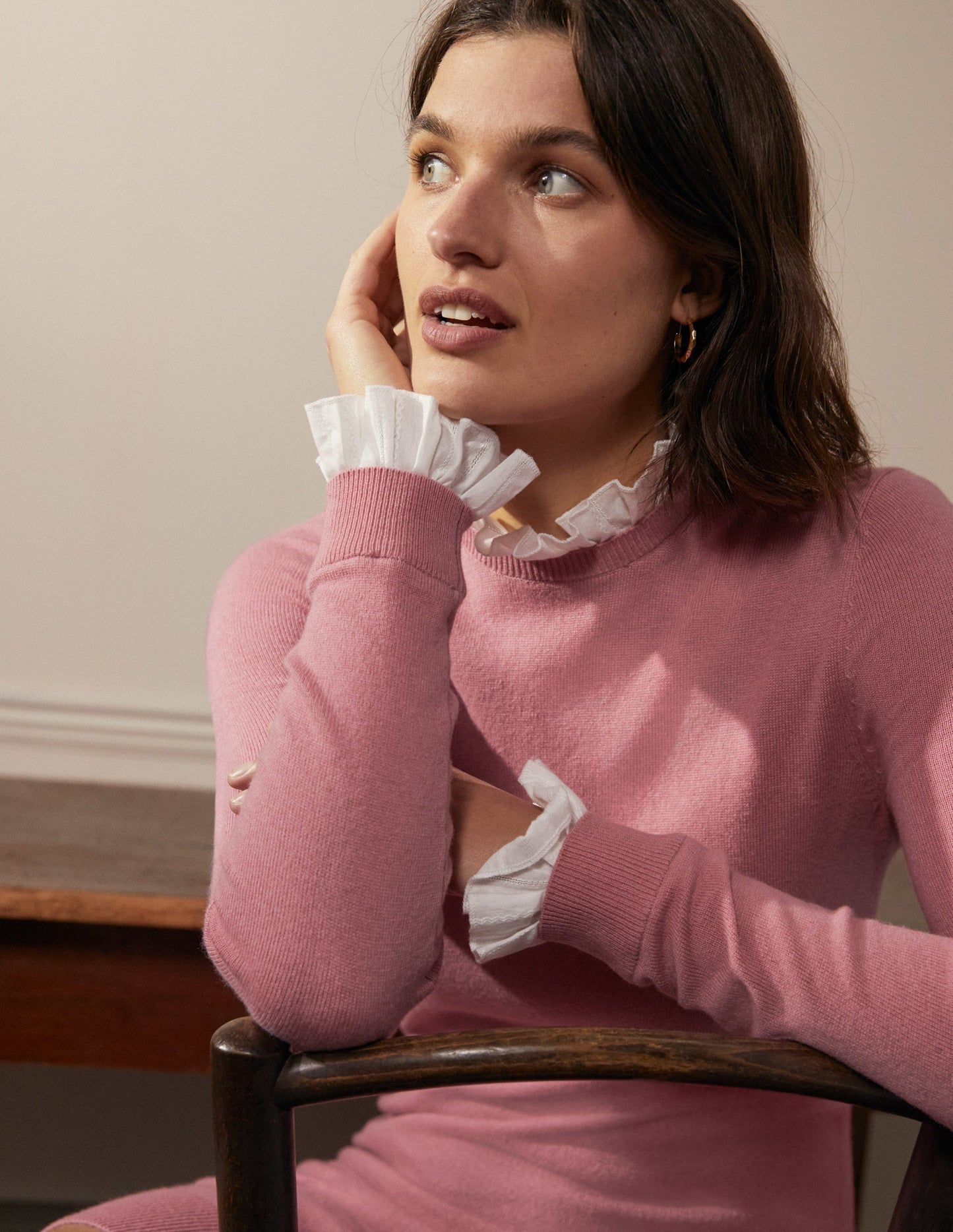 Robe Beatrice en maille-Rose formica