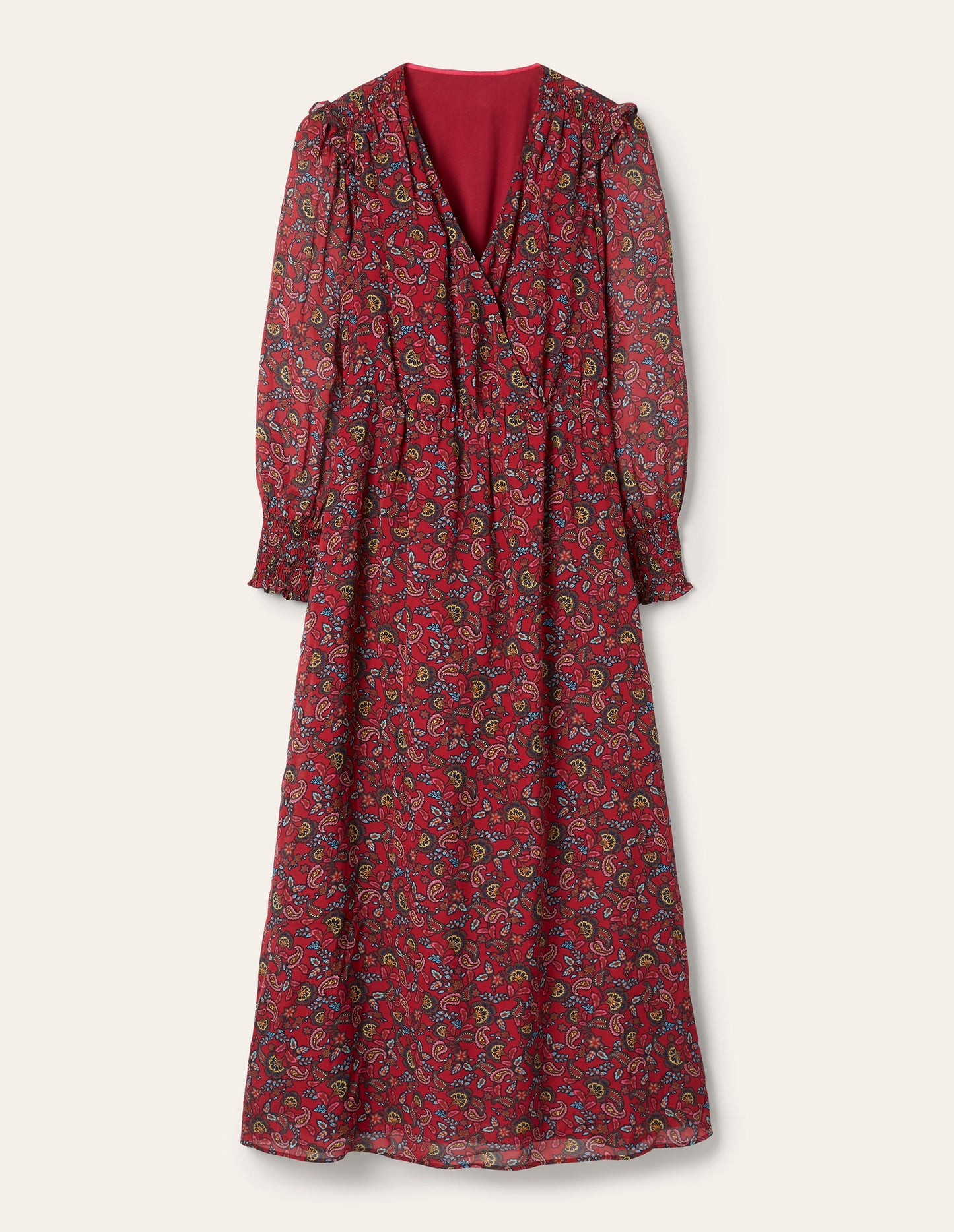 Robe portefeuille midi Becky-Baie hivernale, motif exotique floral