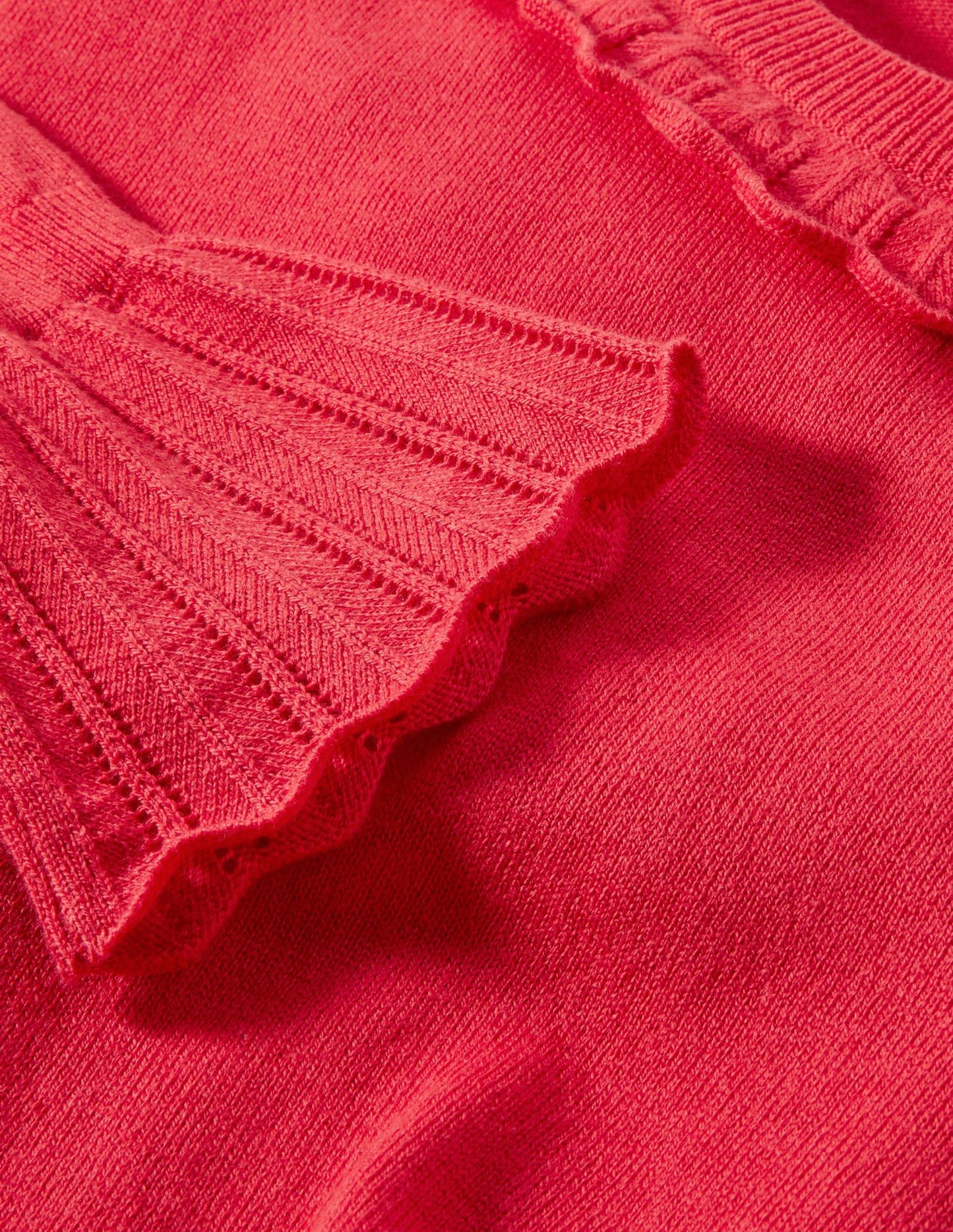 Aimee Pointelle-Pullover-Hellrot