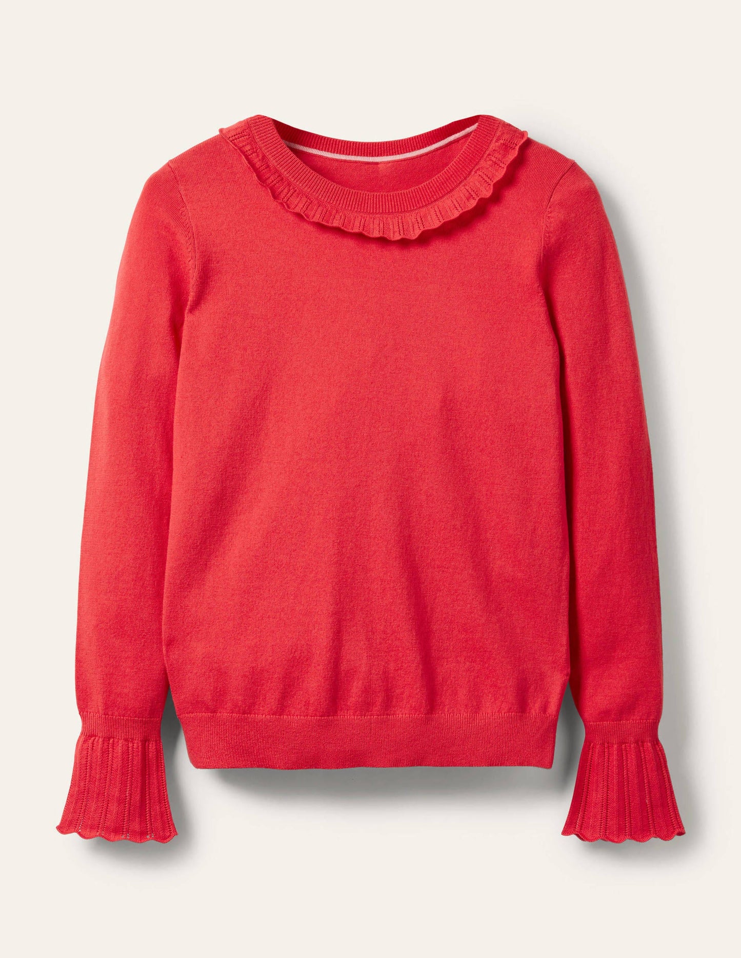 Aimee Pointelle-Pullover-Hellrot