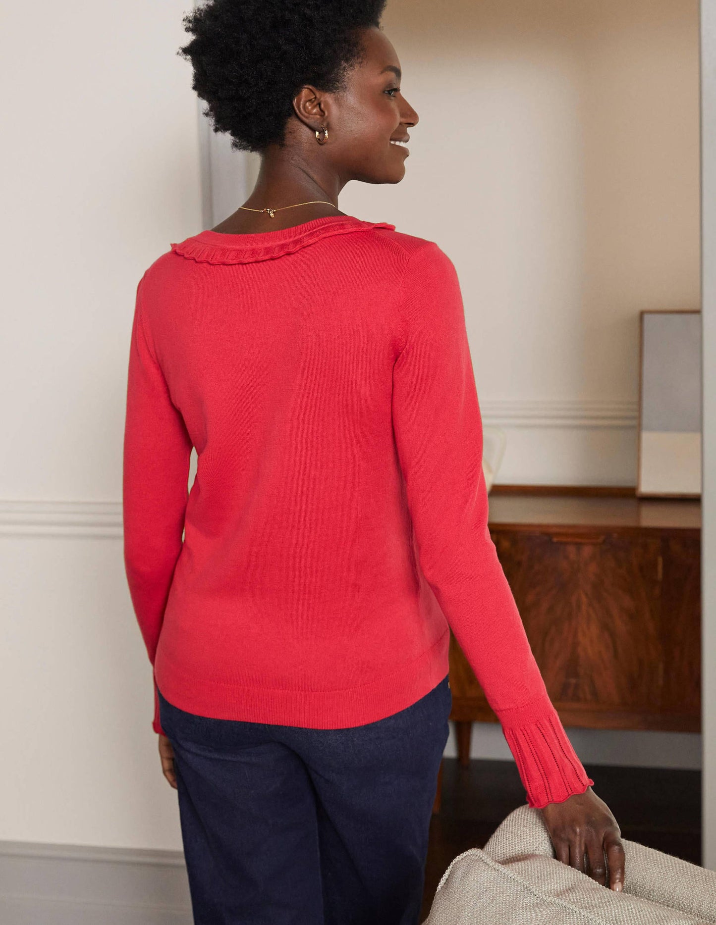 Aimee Pointelle-Pullover-Hellrot
