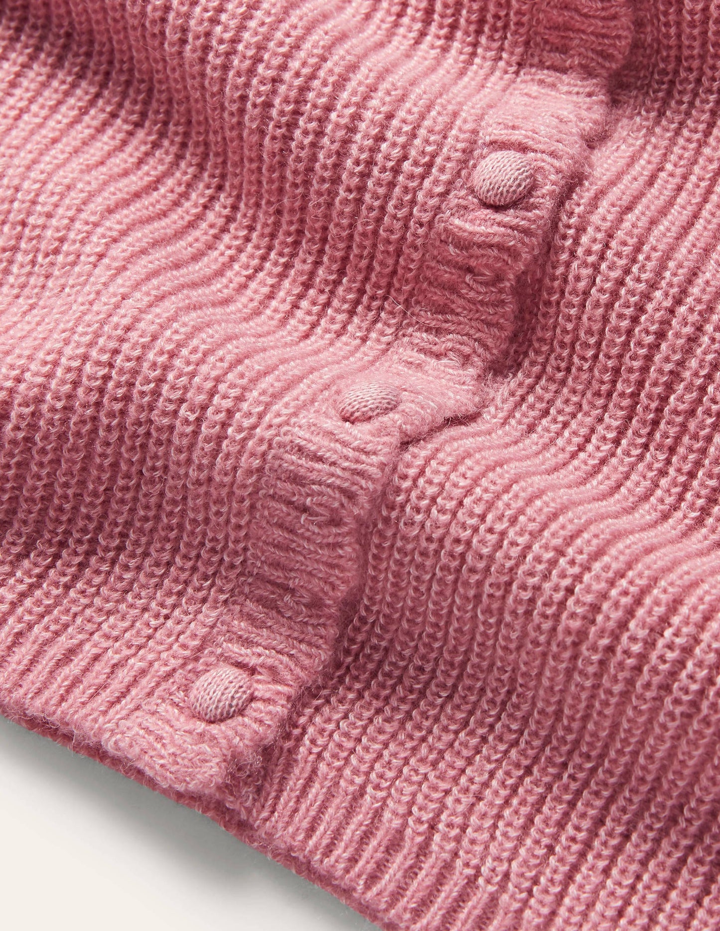 Ella Flauschiger Cardigan mit Muschelsaum-Kirschblütenrosa
